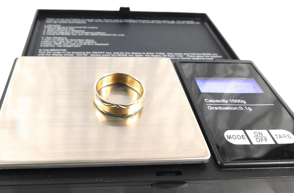 14K Gold Womens Ring, Gold Band in Size 7