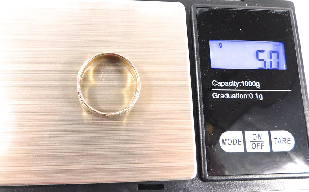 14K Gold Womens Ring, Gold Band in Size 7