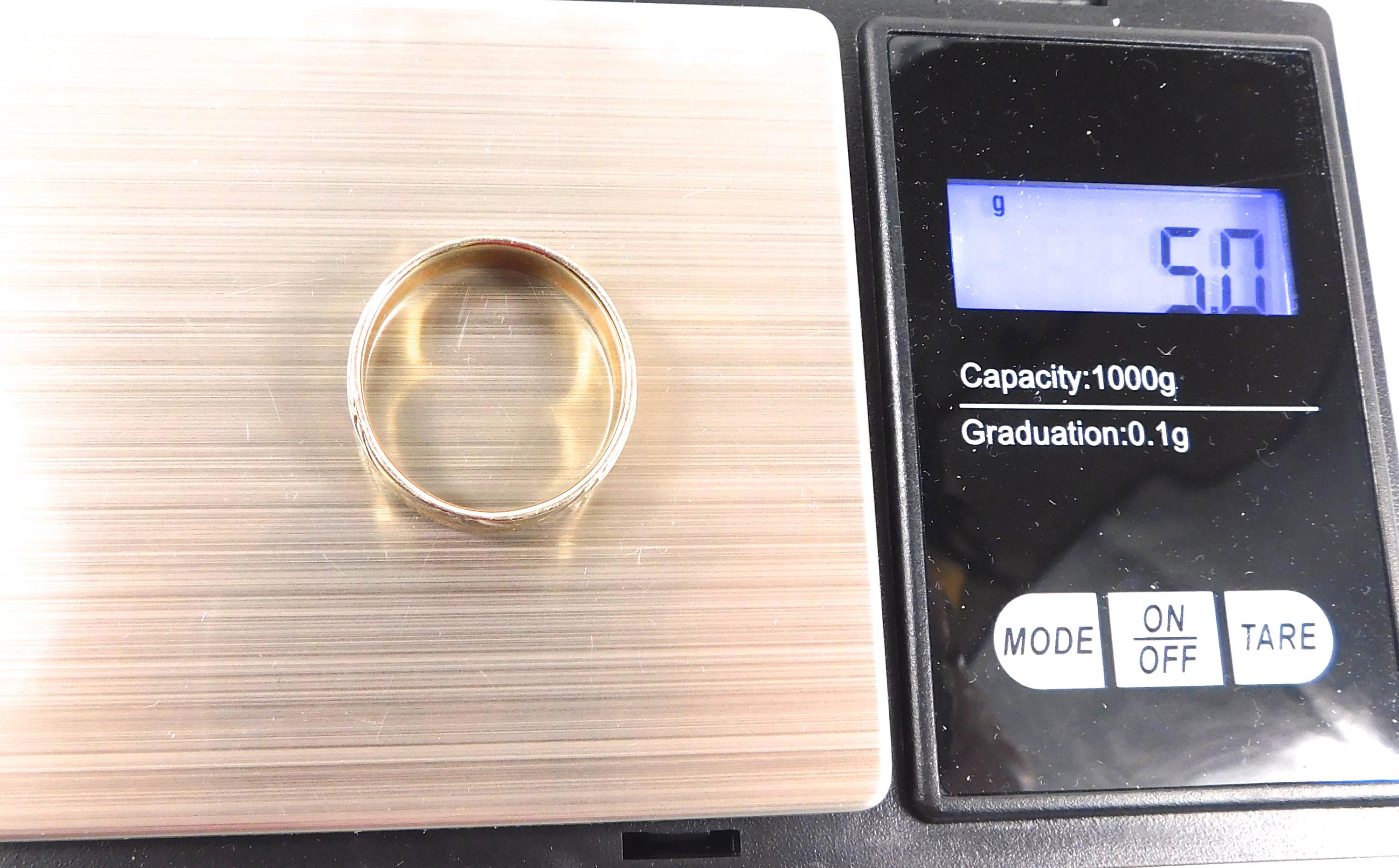 14K Gold Womens Ring, Gold Band in Size 7