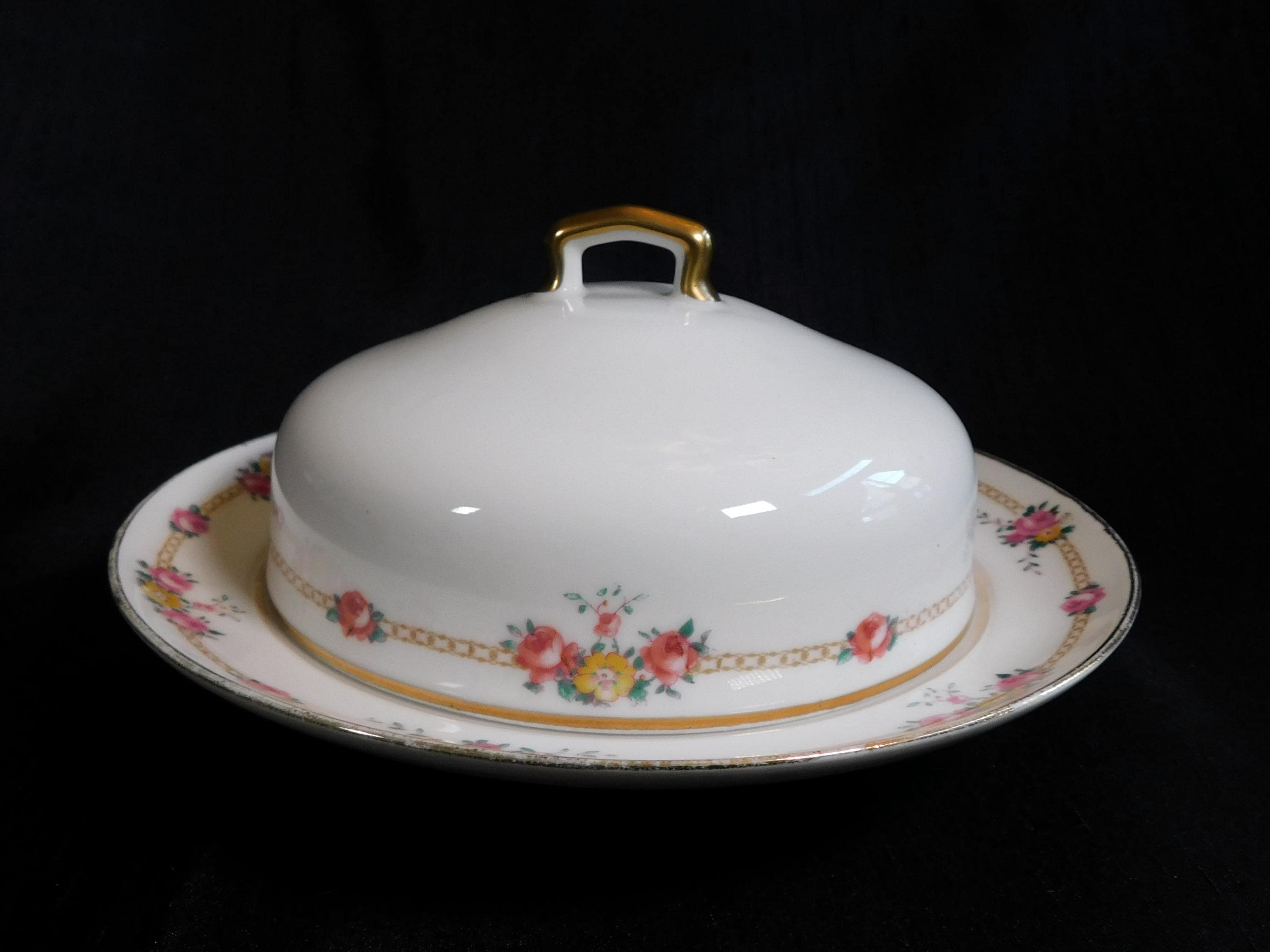 Charles Ahrenfeldt Limoges Porcelain Covered Cheese Dish