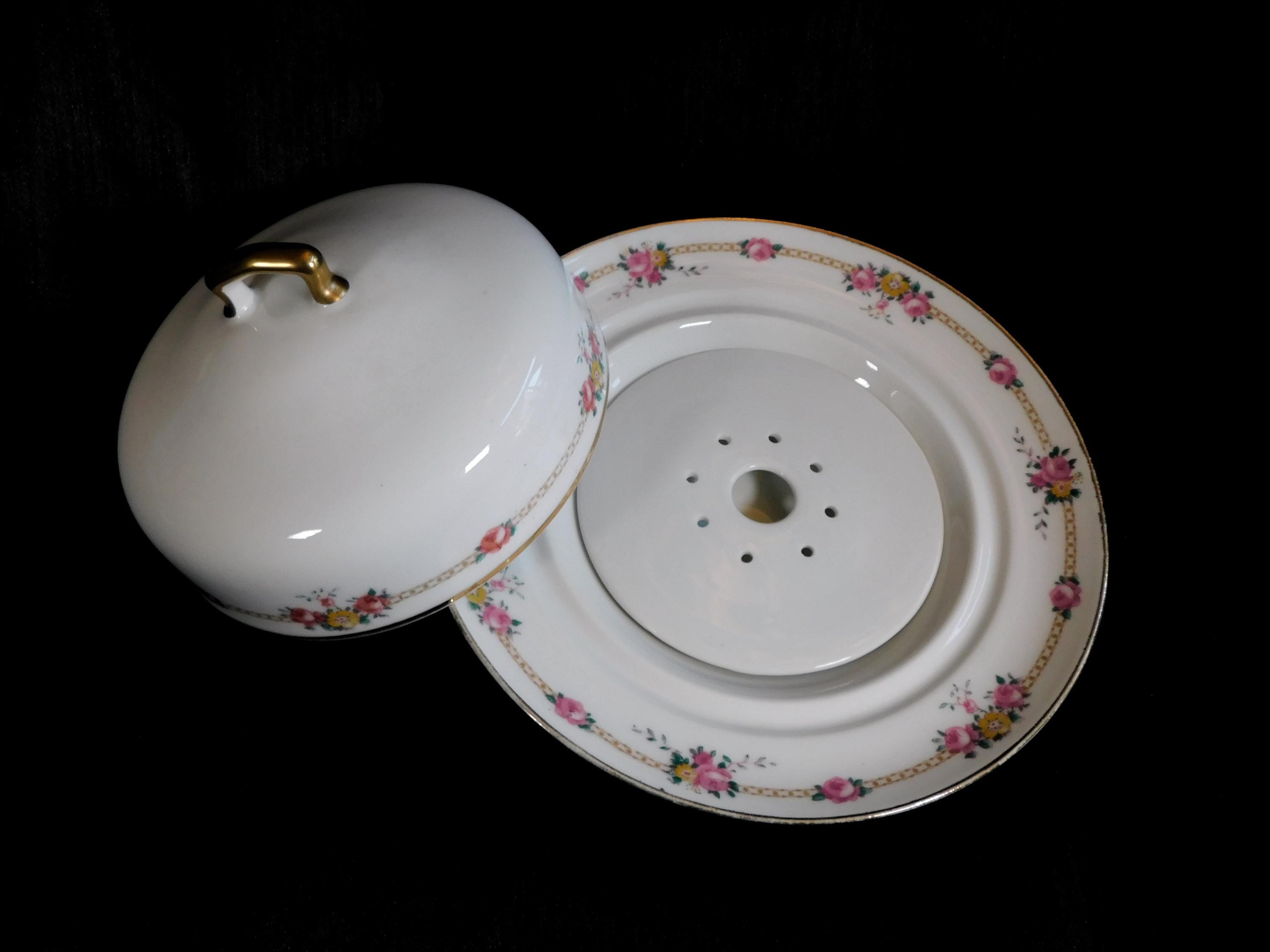 Charles Ahrenfeldt Limoges Porcelain Covered Cheese Dish