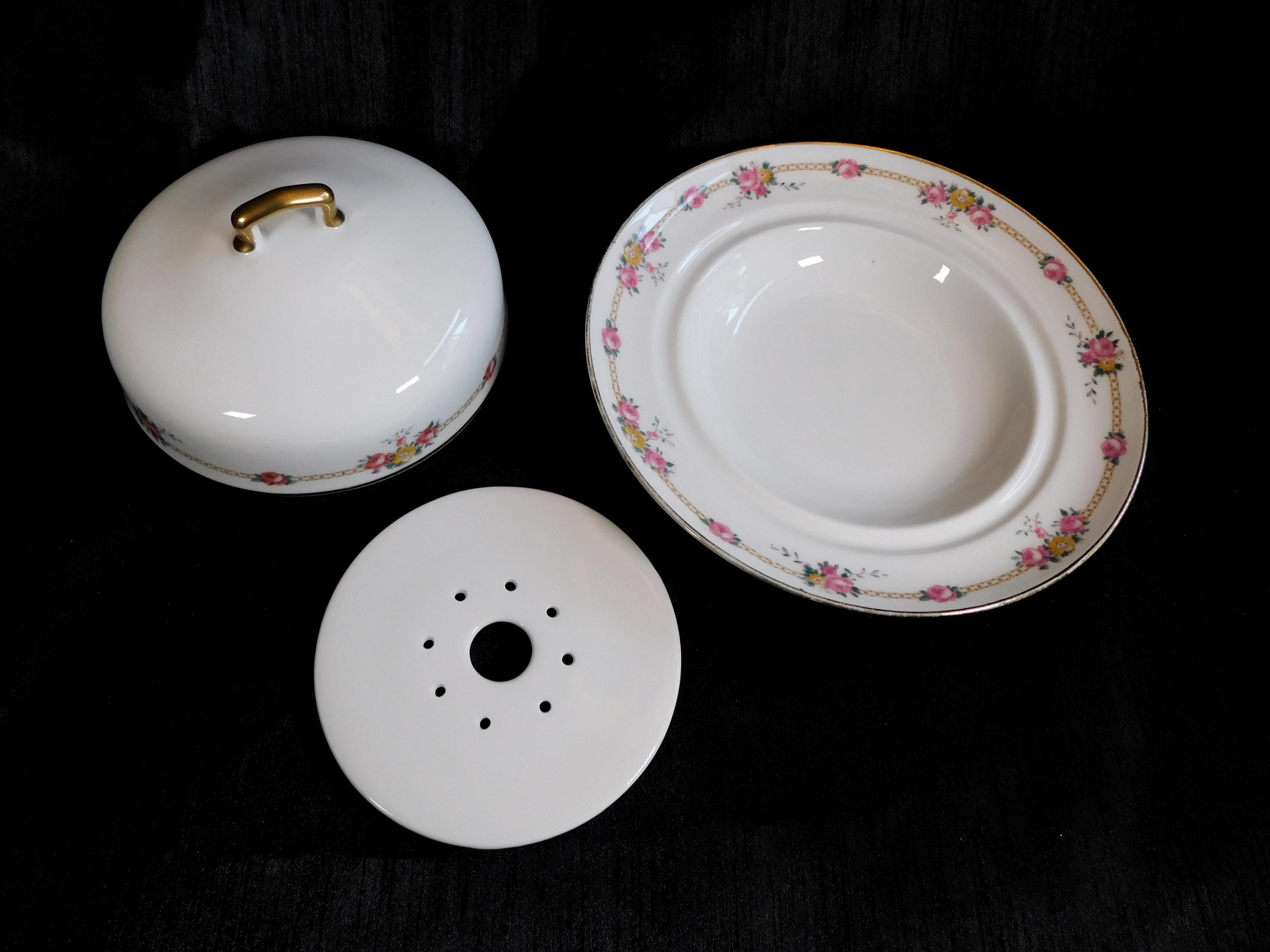 Charles Ahrenfeldt Limoges Porcelain Covered Cheese Dish