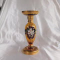 Brown Glass Vase with Dimensional Flowers Design # 22231