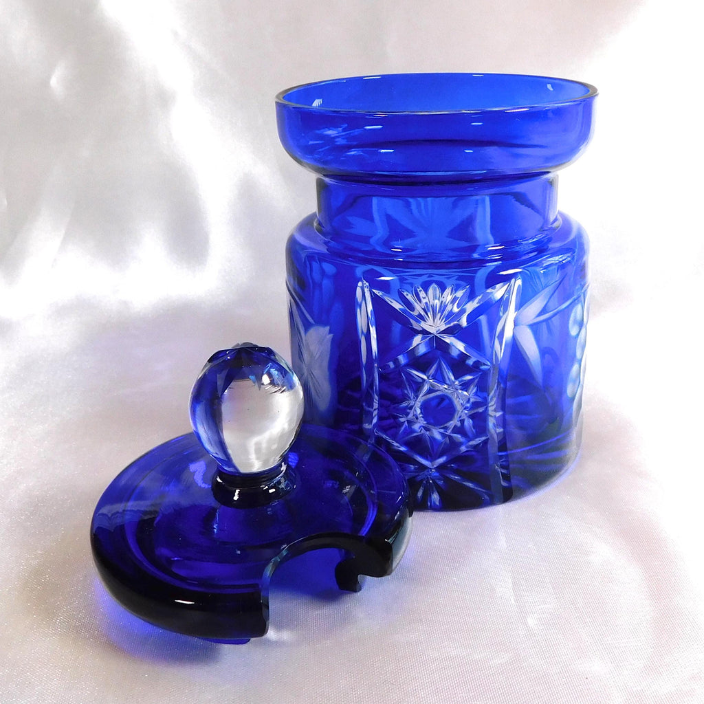 Blue Cut to Clear Jelly Jar Honey  Pot # 23922