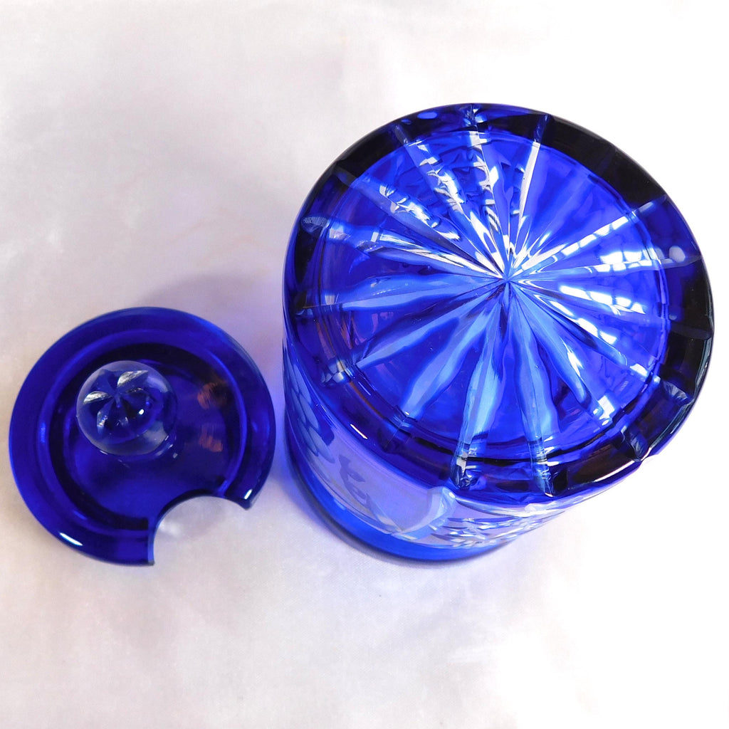 Blue Cut to Clear Jelly Jar Honey  Pot # 23922