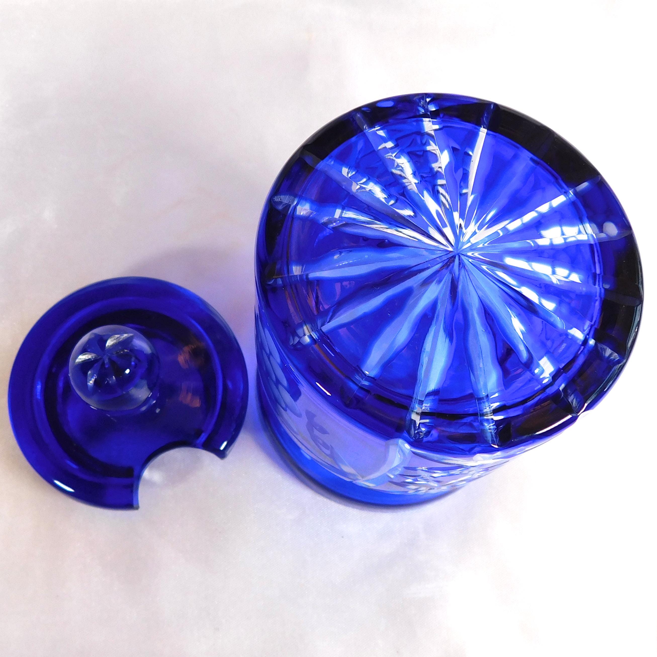 Blue Cut to Clear Jelly Jar Honey  Pot # 23922