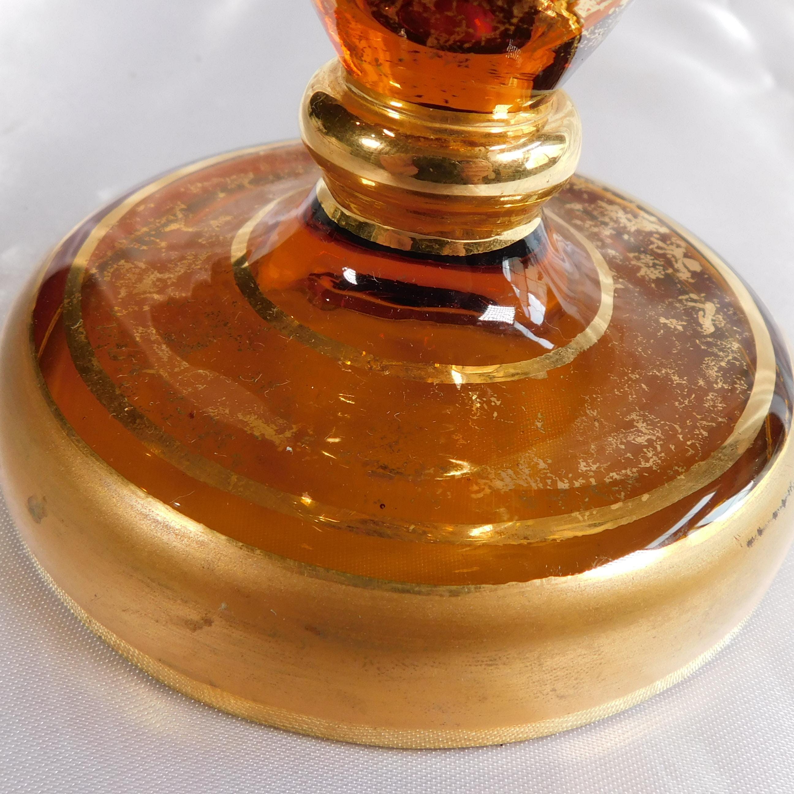 Brown Glass Vase with Dimensional Flowers Design # 22231