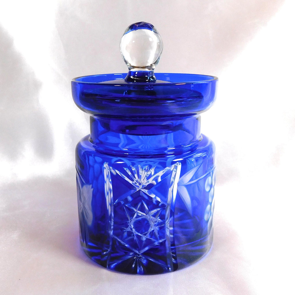 Blue Cut to Clear Jelly Jar Honey  Pot # 23922