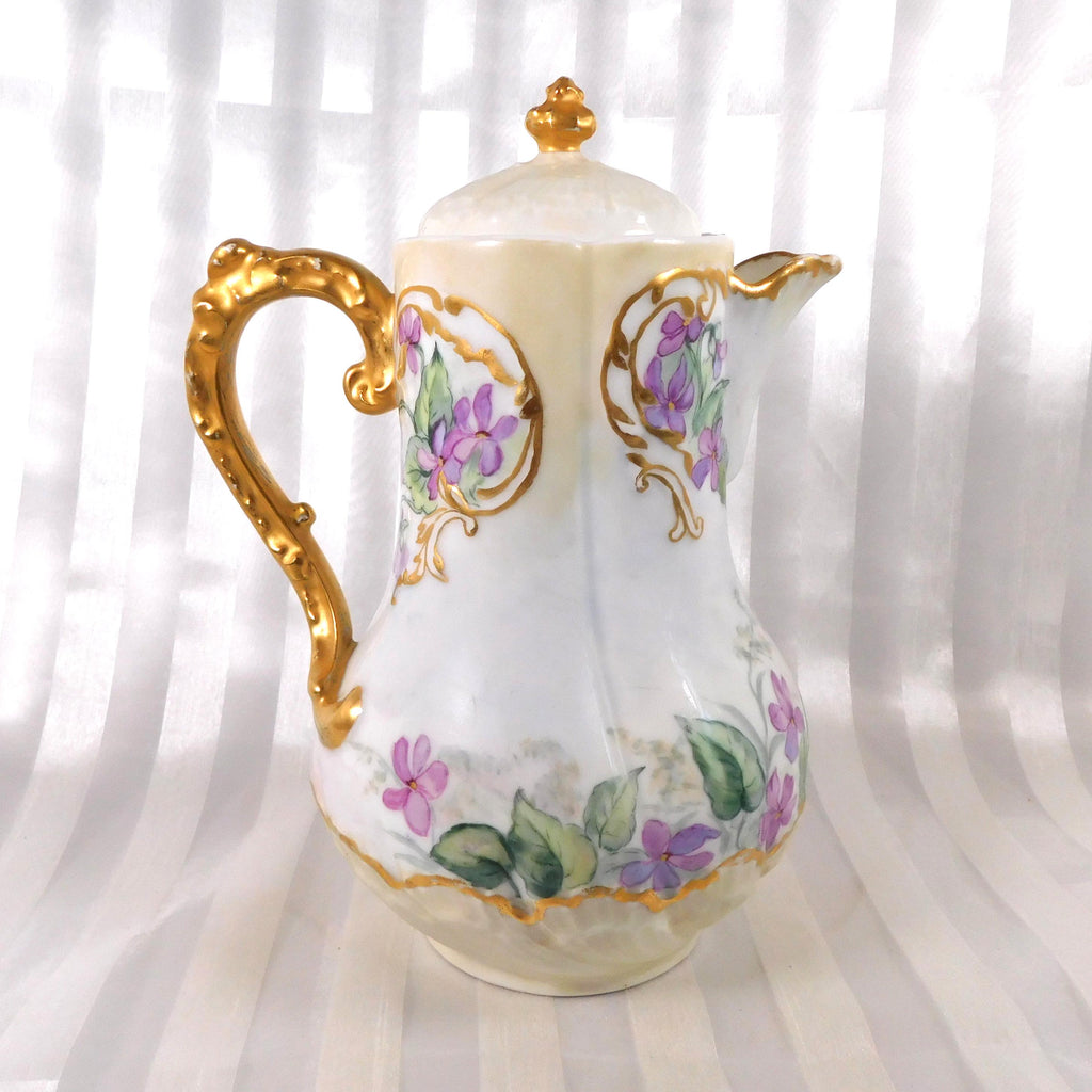 Charles Ahrenfeldt 1897 Chocolate Pot with Violets # 26136
