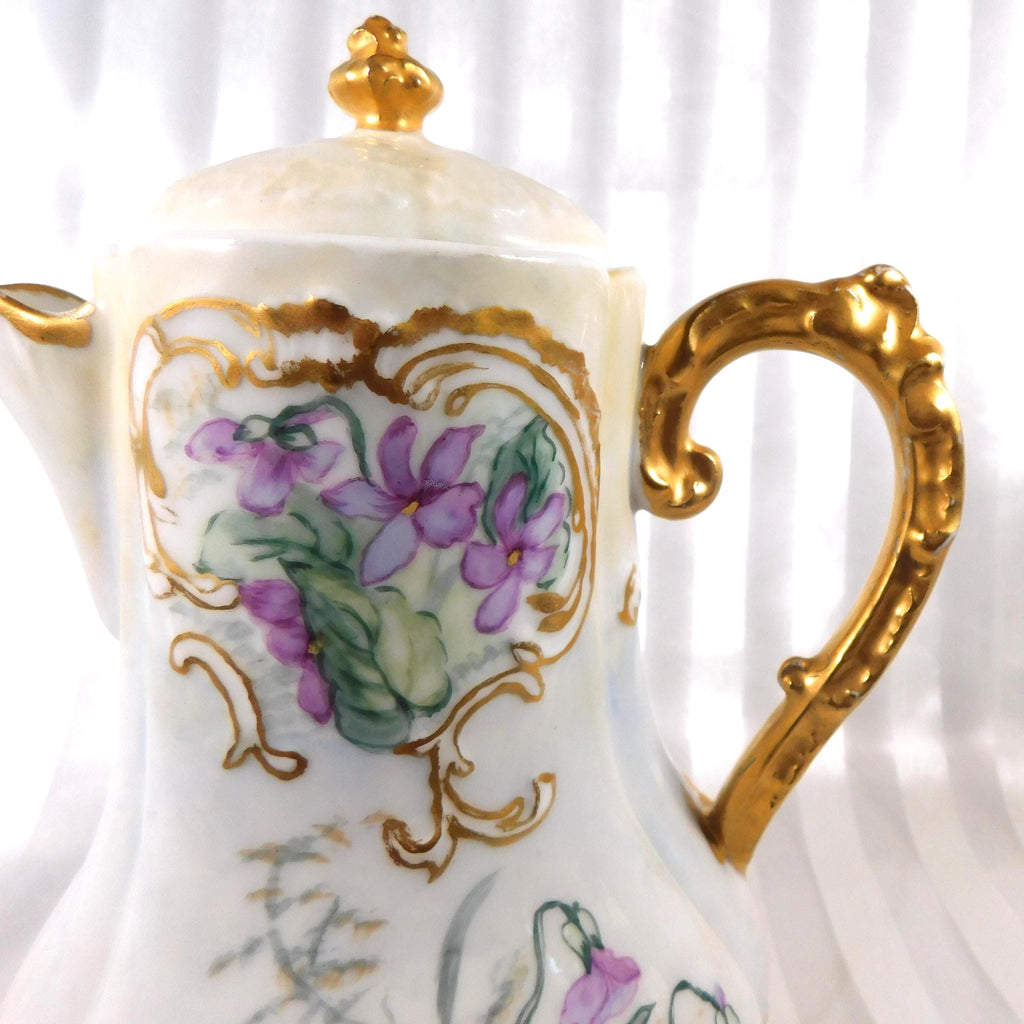 Charles Ahrenfeldt 1897 Chocolate Pot with Violets # 26136
