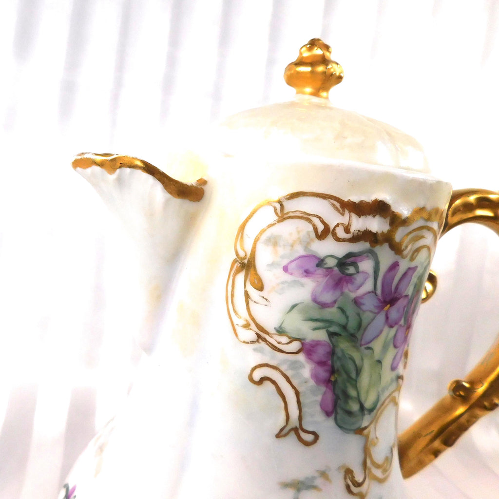 Charles Ahrenfeldt 1897 Chocolate Pot with Violets # 26136