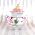 Bridgewood and Sons Pink and White Floral Covered Biscuit Jar # 26085