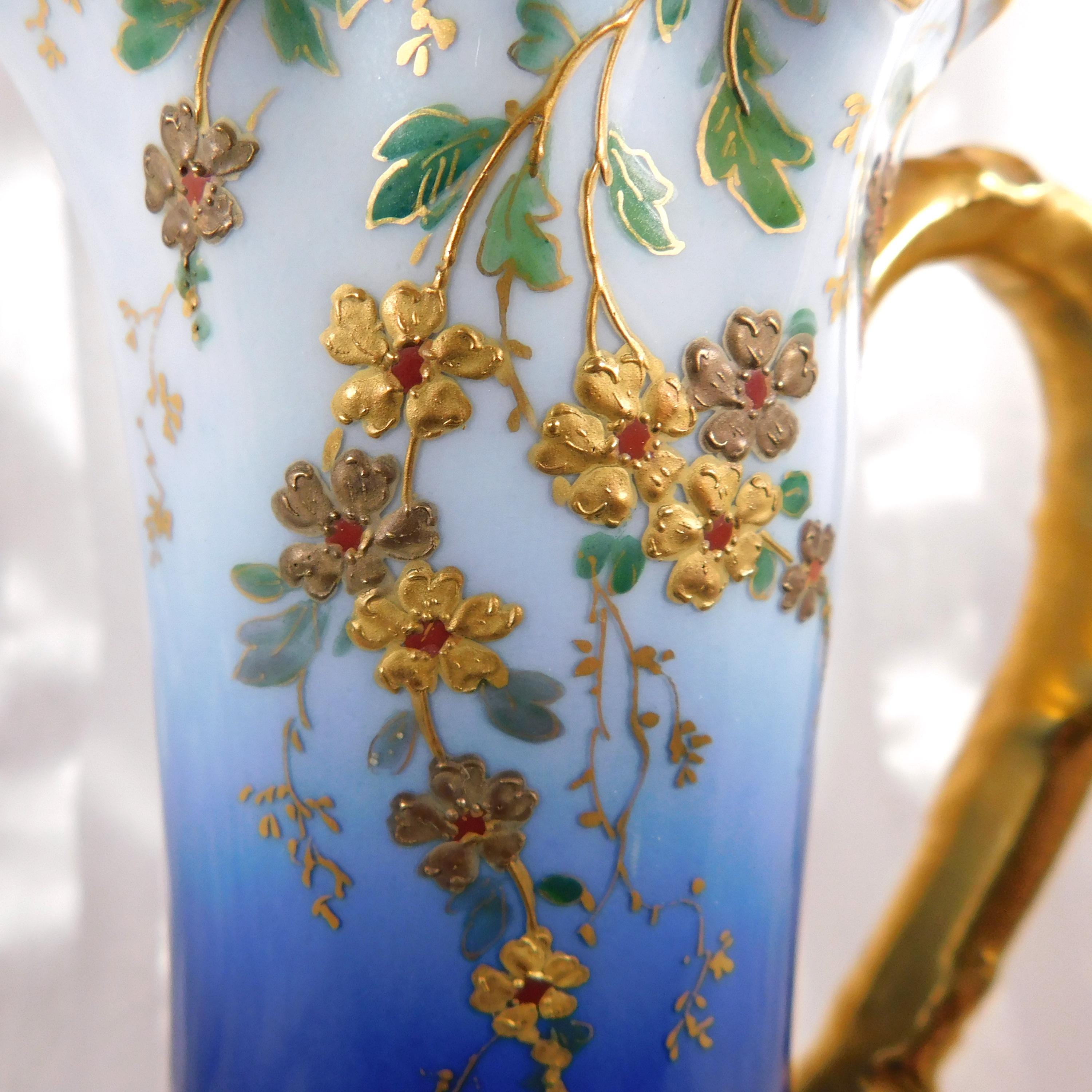 Charles Field Haviland and Gerard, Dufraisseix and Abbot Dark Blue Floral Chocolate Pot # 26415
