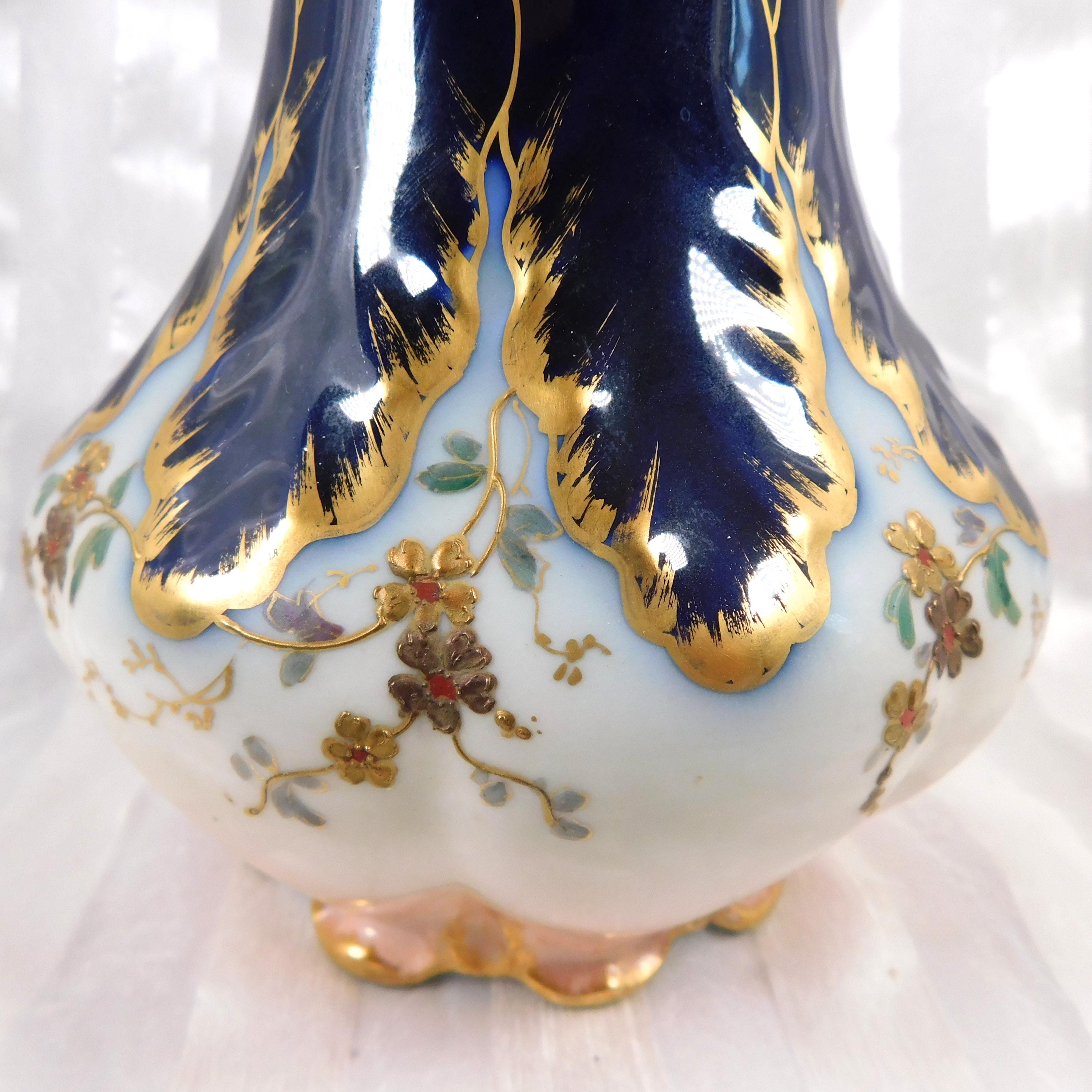 Charles Field Haviland and Gerard, Dufraisseix and Abbot Dark Blue Floral Chocolate Pot # 26415
