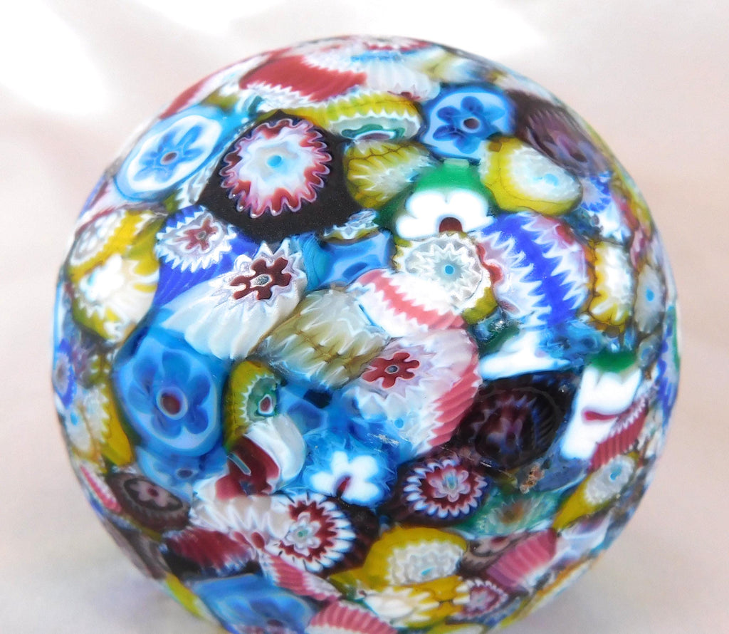 Busy Multicolor Satin Matte Finish Millifiori Paperweight # 25810