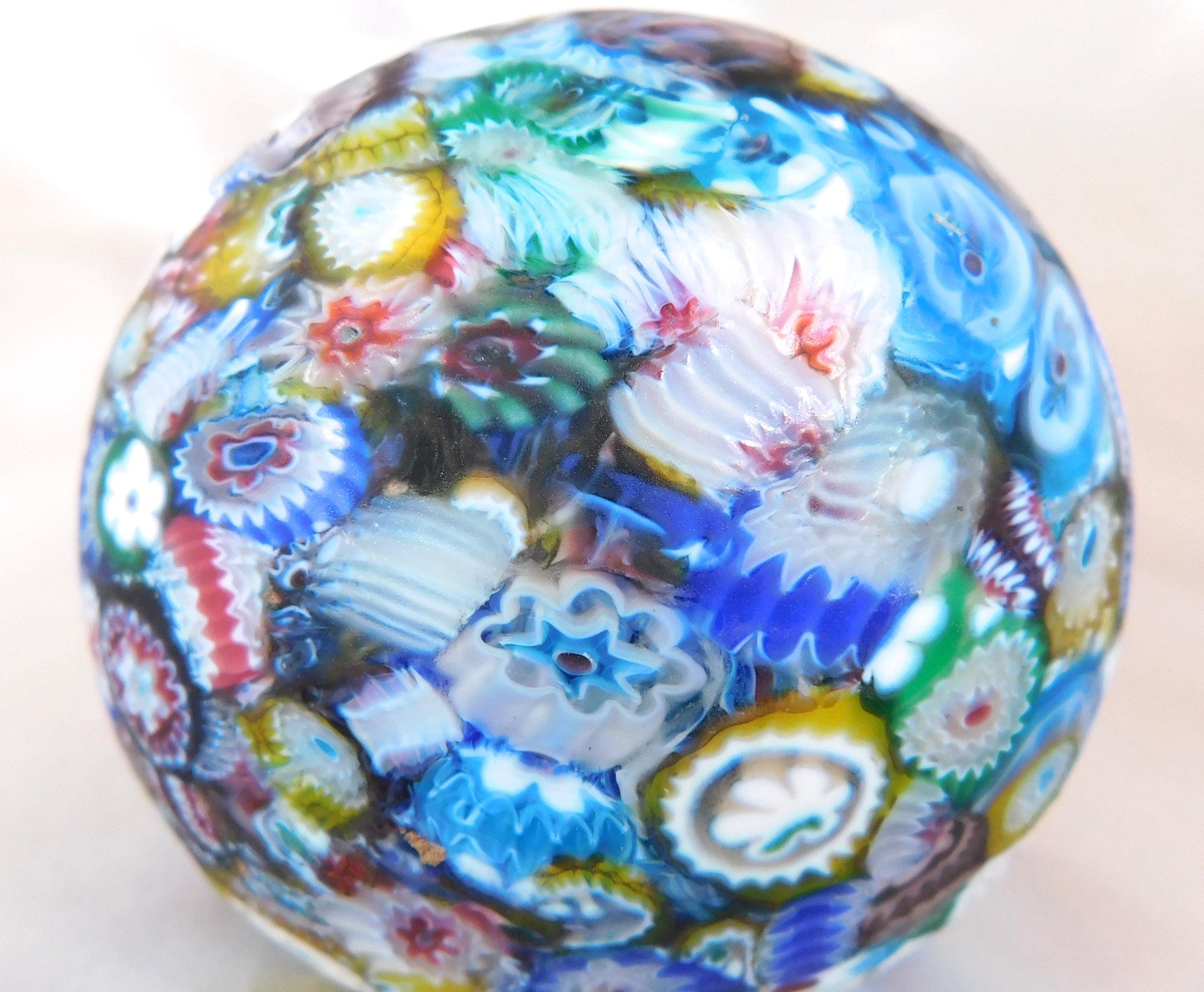 Busy Multicolor Satin Matte Finish Millifiori Paperweight # 25810