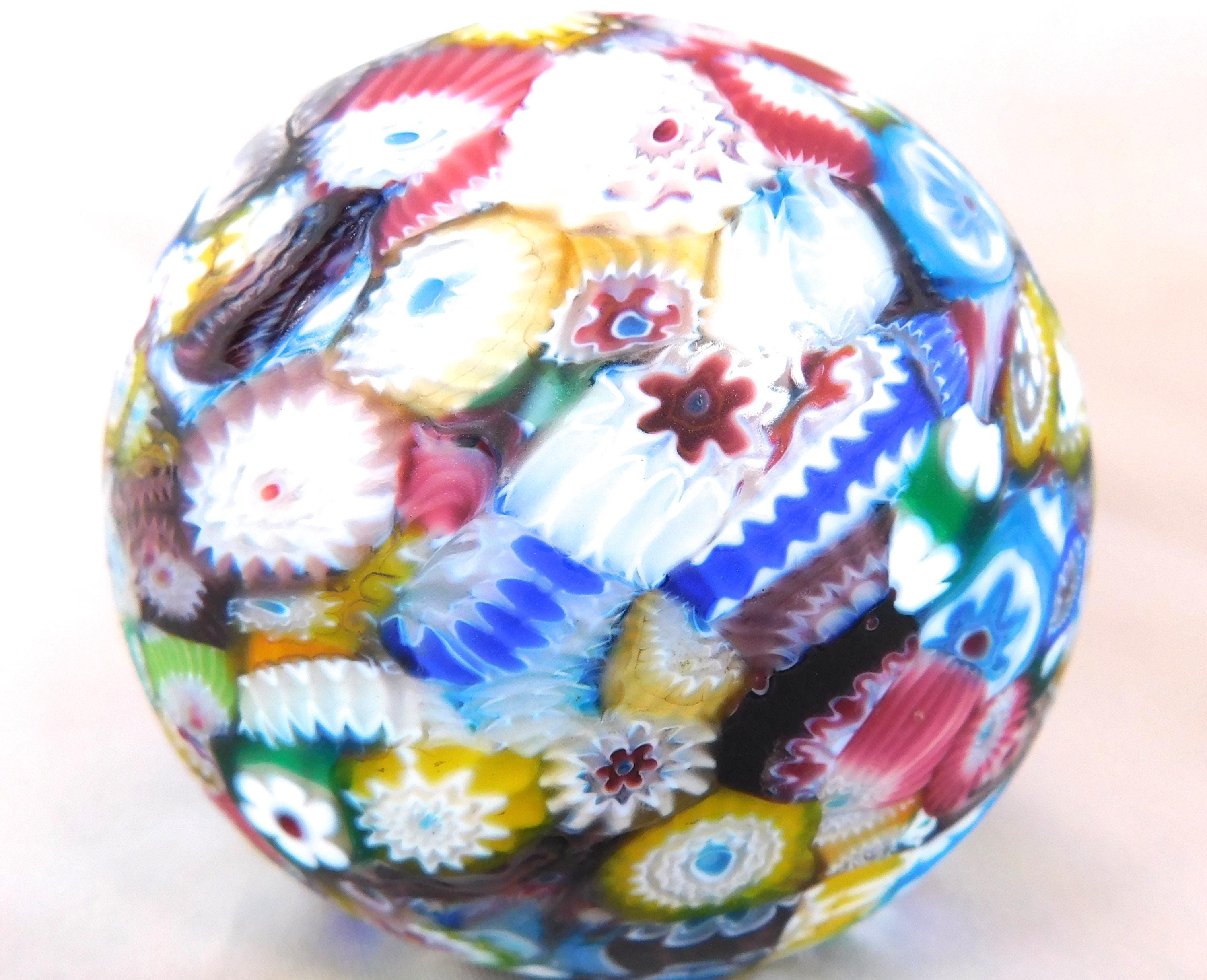 Busy Multicolor Satin Matte Finish Millifiori Paperweight # 25810