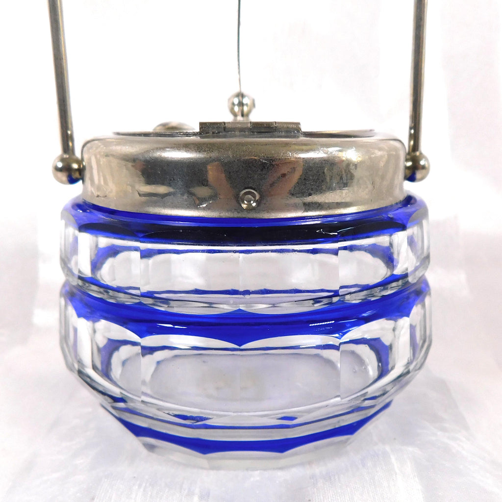 Blue Cut to Clear Honey Pot with Metal Lid # 26459