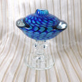 Blue on Blue Footed Art Glass Perfume Bottle # 26441