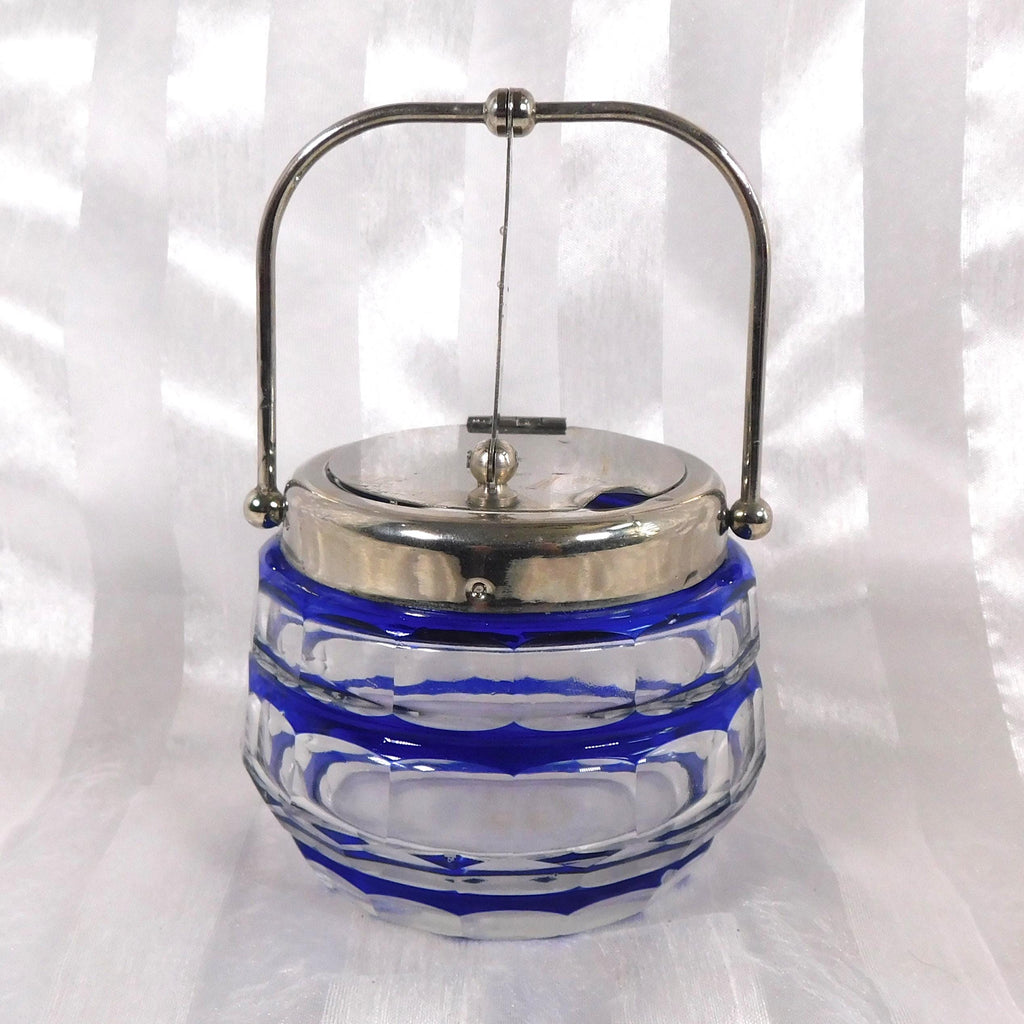 Blue Cut to Clear Honey Pot with Metal Lid # 26459