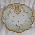 Antique Klingenberg and Dwenger Green Plate with Raised Gold Trim # 26092