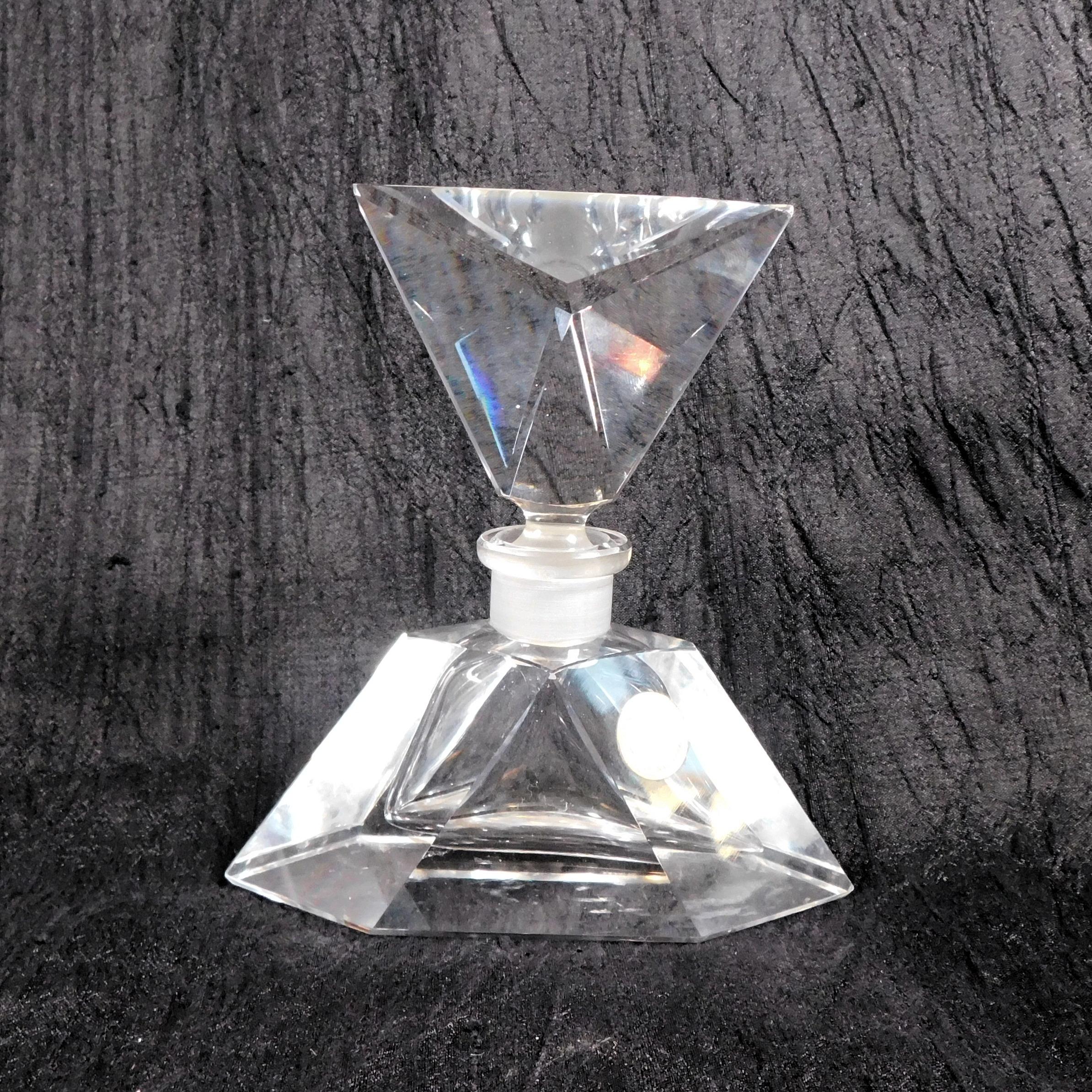 Clear Crystal Perfume Bottle with Matching Stopper # 25749