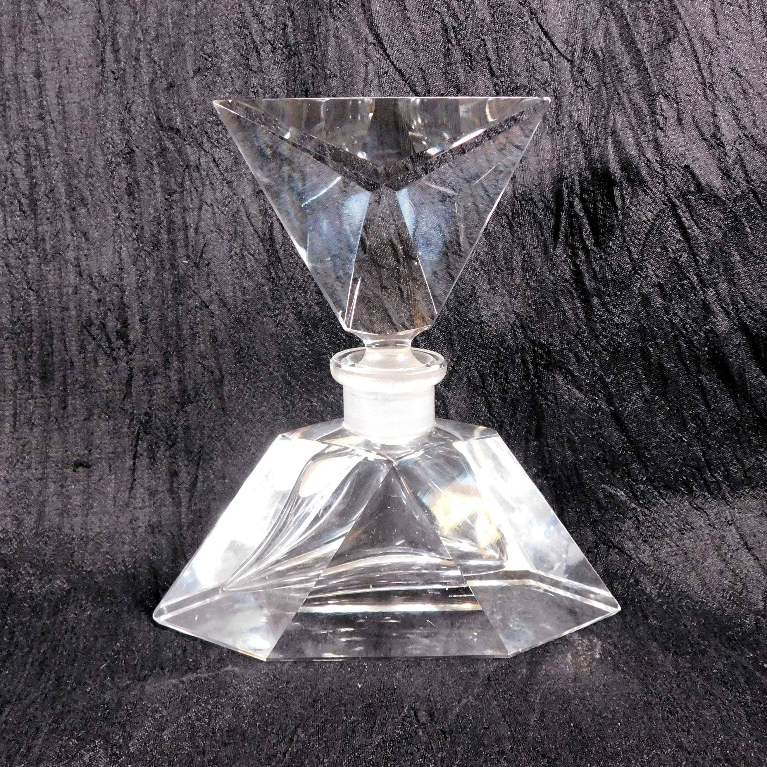 Clear Crystal Perfume Bottle with Matching Stopper # 25749