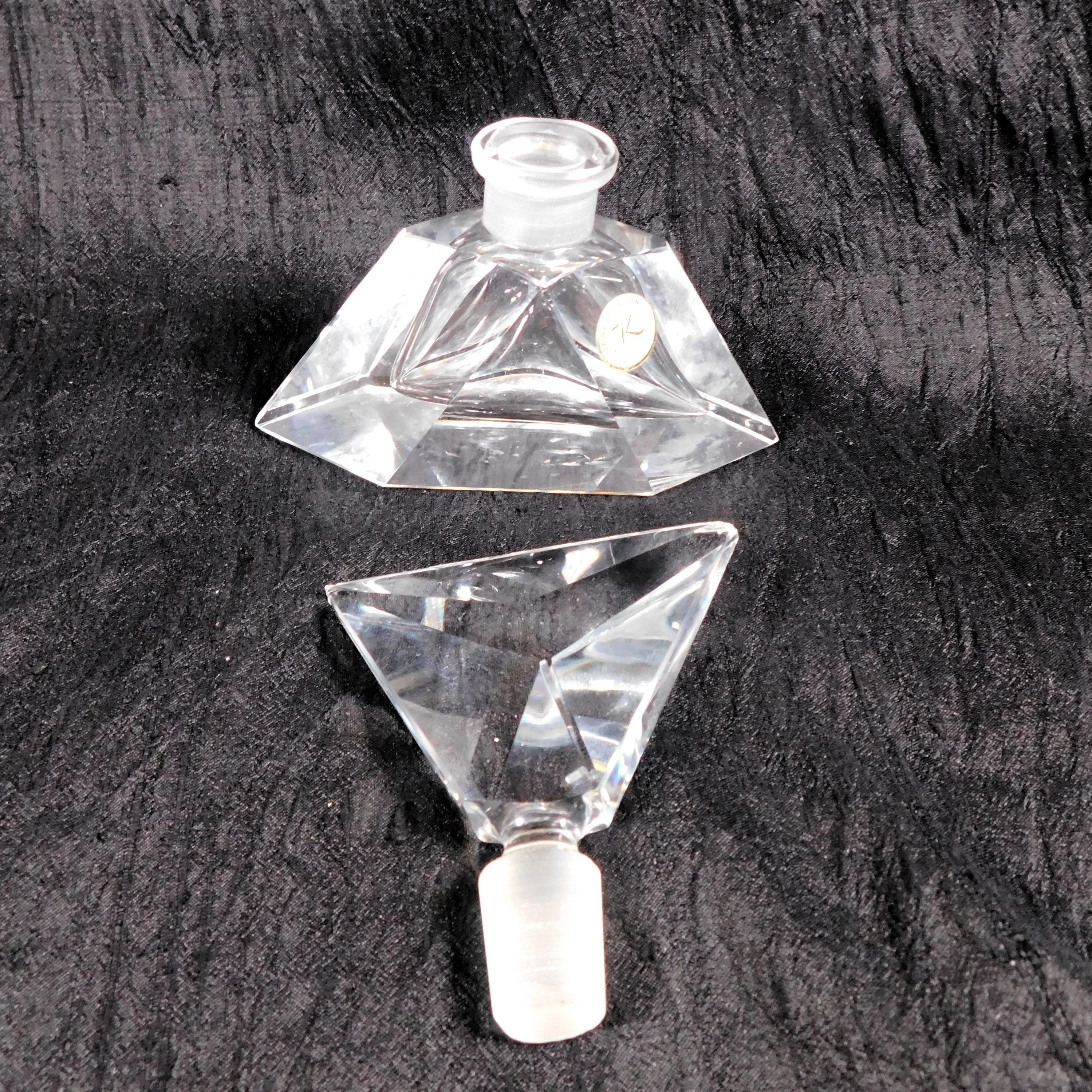Clear Crystal Perfume Bottle with Matching Stopper # 25749