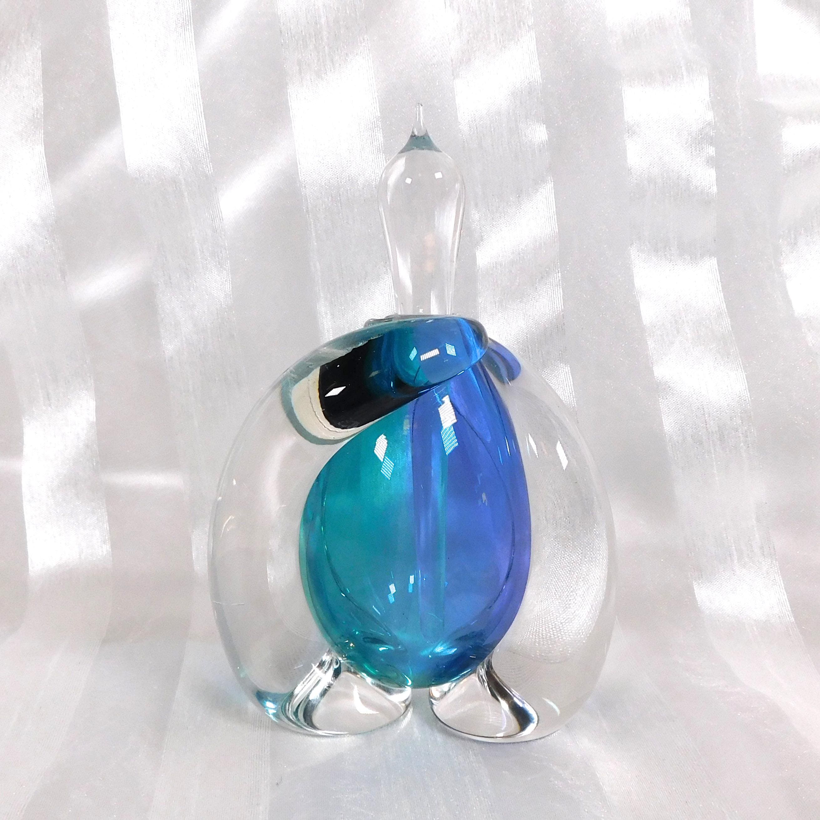 Buzz Blogdett Blue and Teal Art Glass Perfume Bottle # 26555