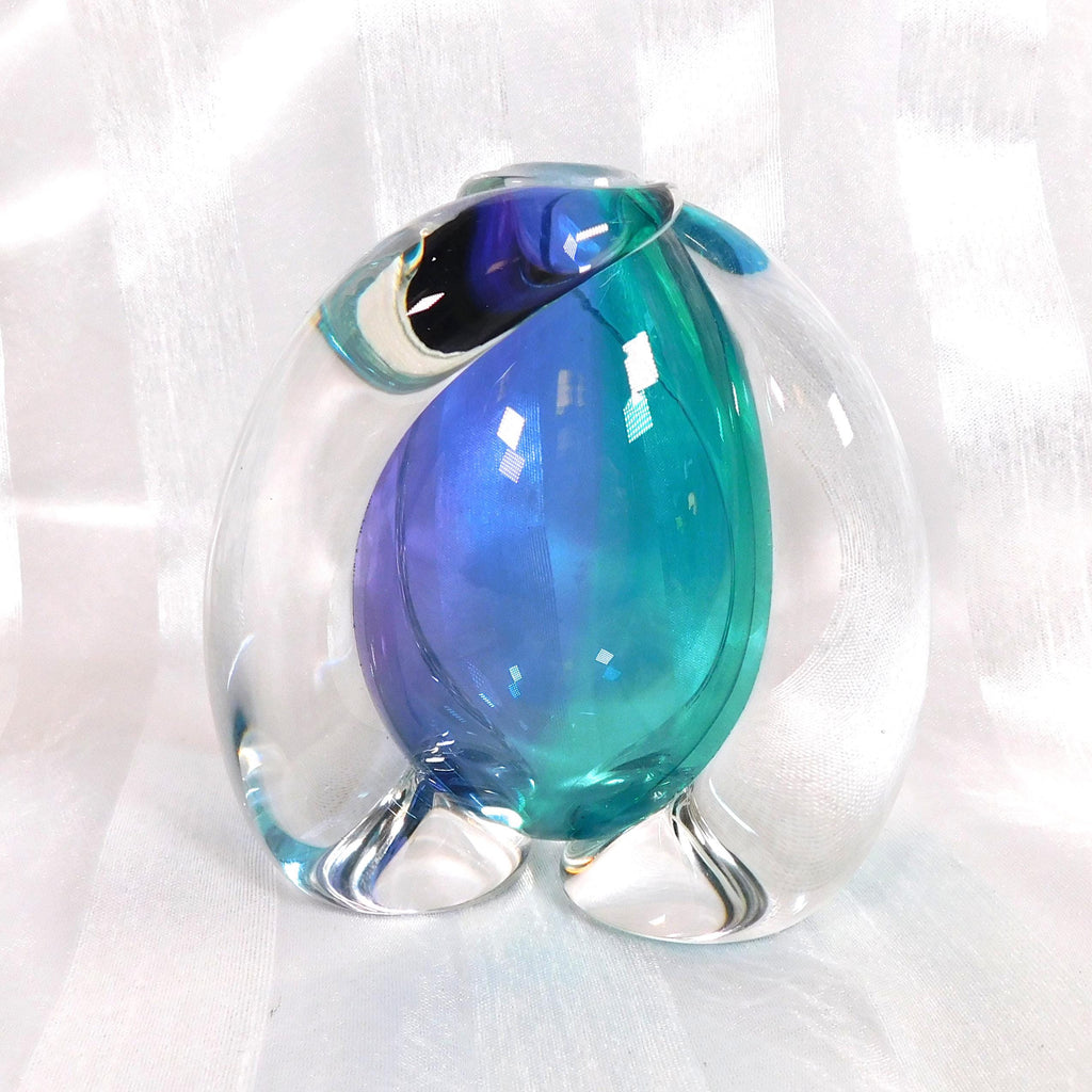 Buzz Blogdett Blue and Teal Art Glass Perfume Bottle # 26555