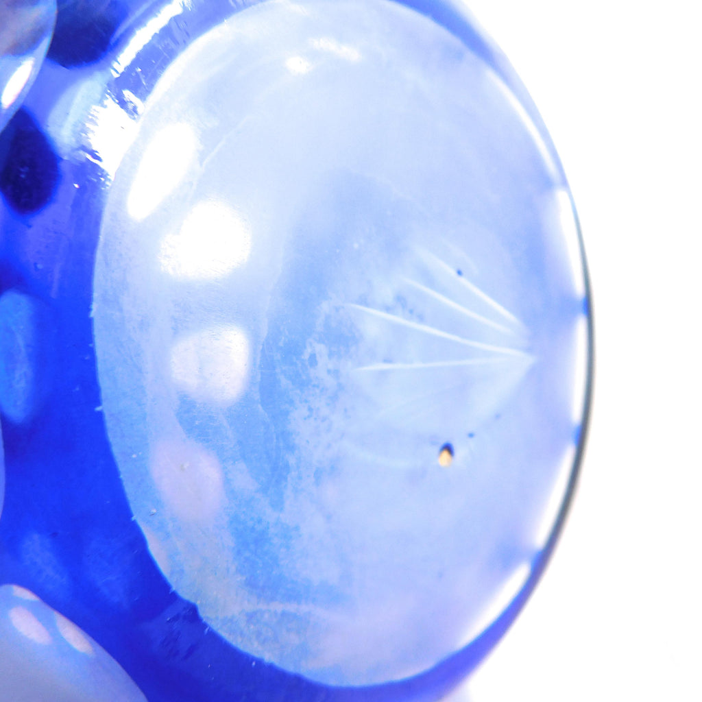 Blue Cut to Clear Vase # 26031
