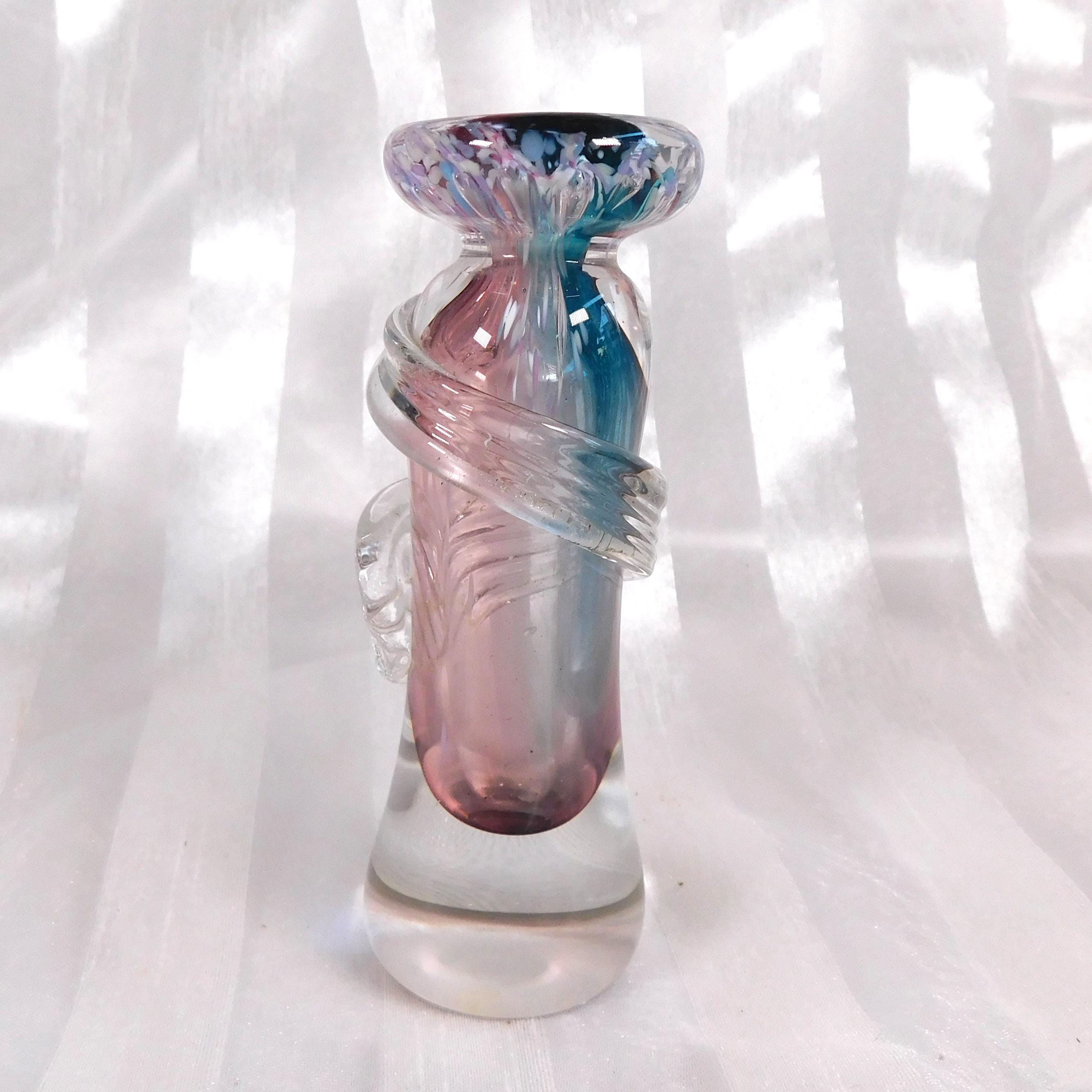 Blue and Pink Art Glass Perfume Bottle # 26601