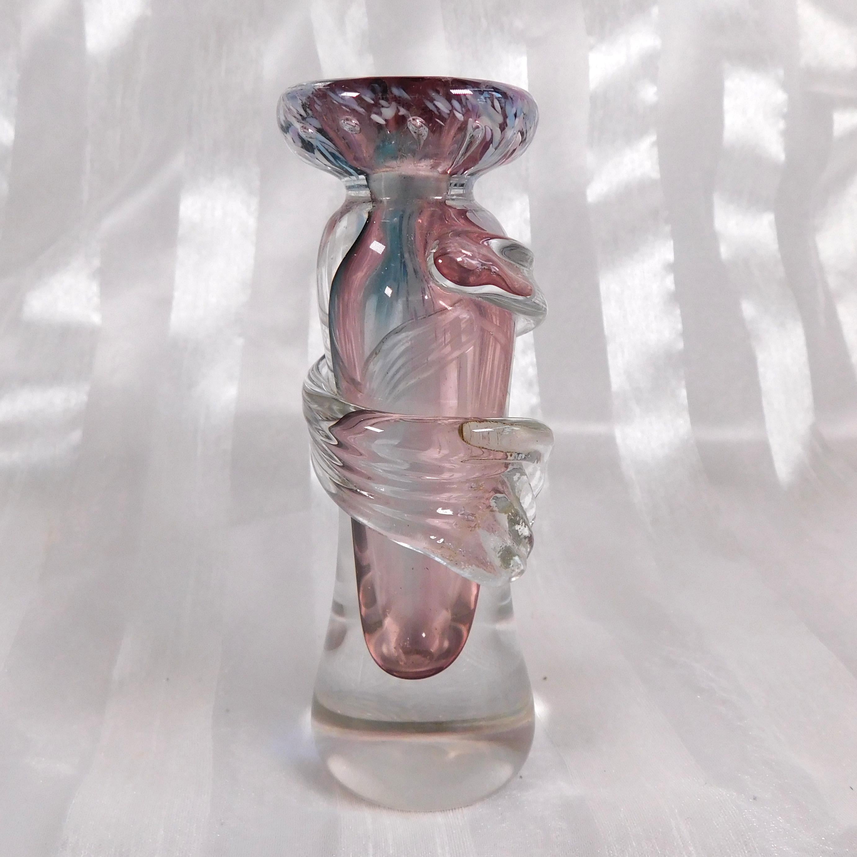 Blue and Pink Art Glass Perfume Bottle # 26601