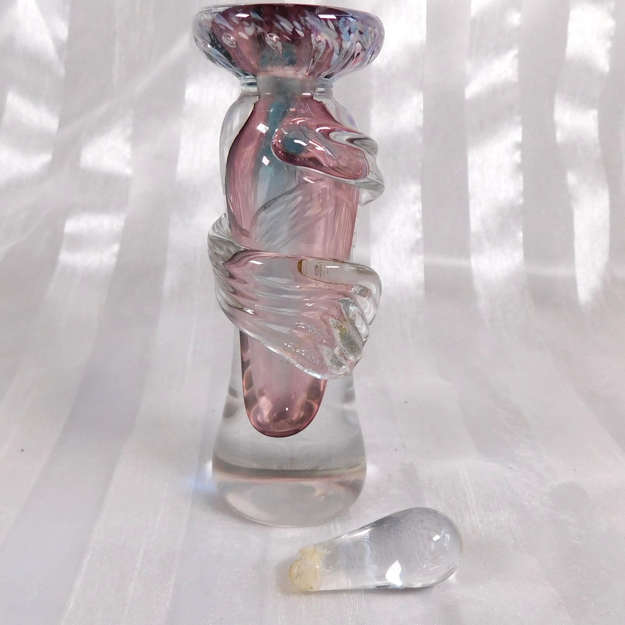 Blue and Pink Art Glass Perfume Bottle # 26601