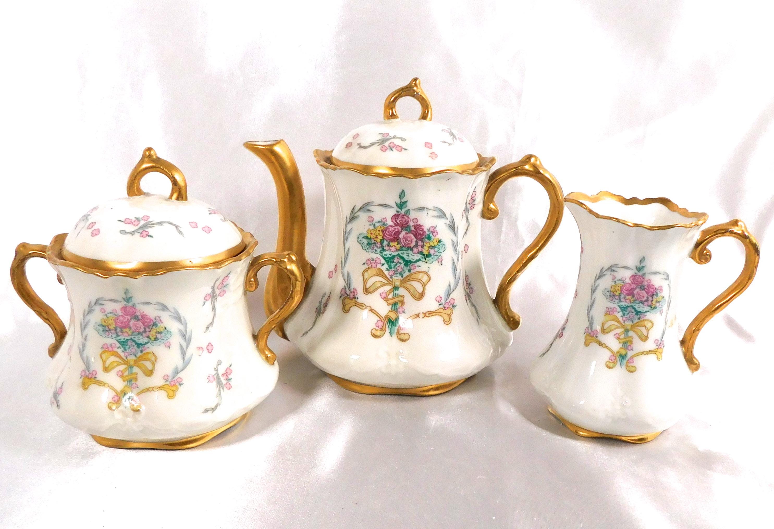 Concorde China Teapot, Sugar Bowl and Creamer  in CCD16