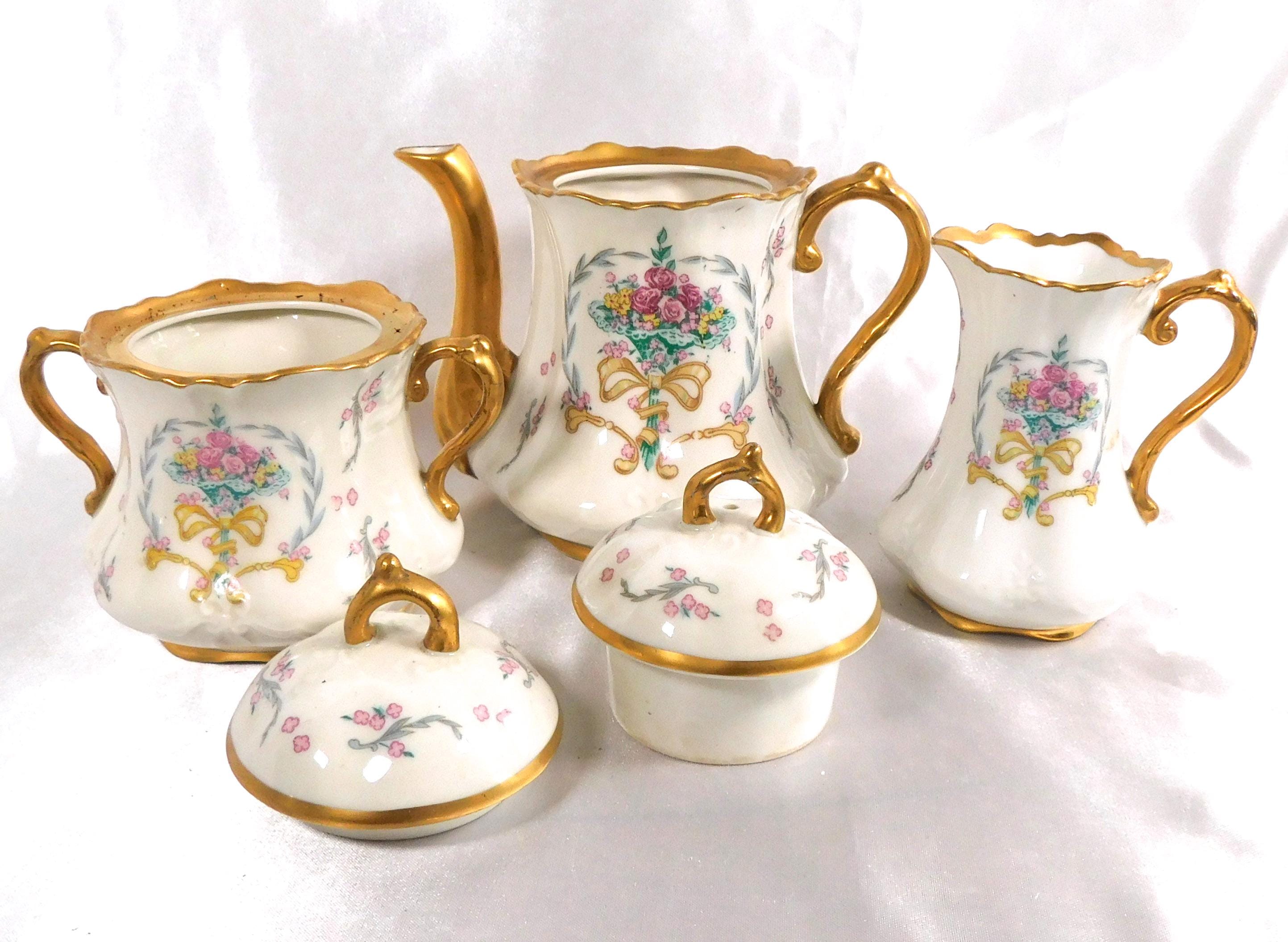 Concorde China Teapot, Sugar Bowl and Creamer  in CCD16