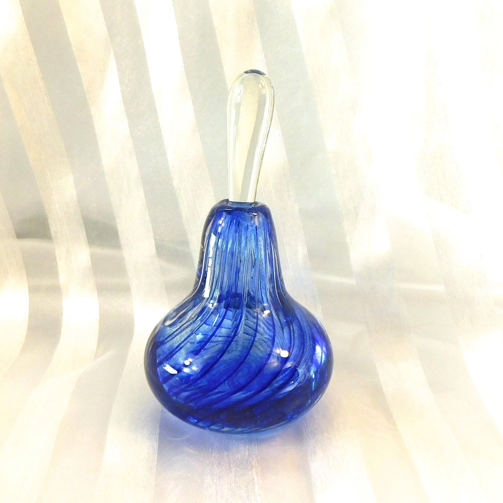Blue Lined Art Glass Perfume Bottle # 26774