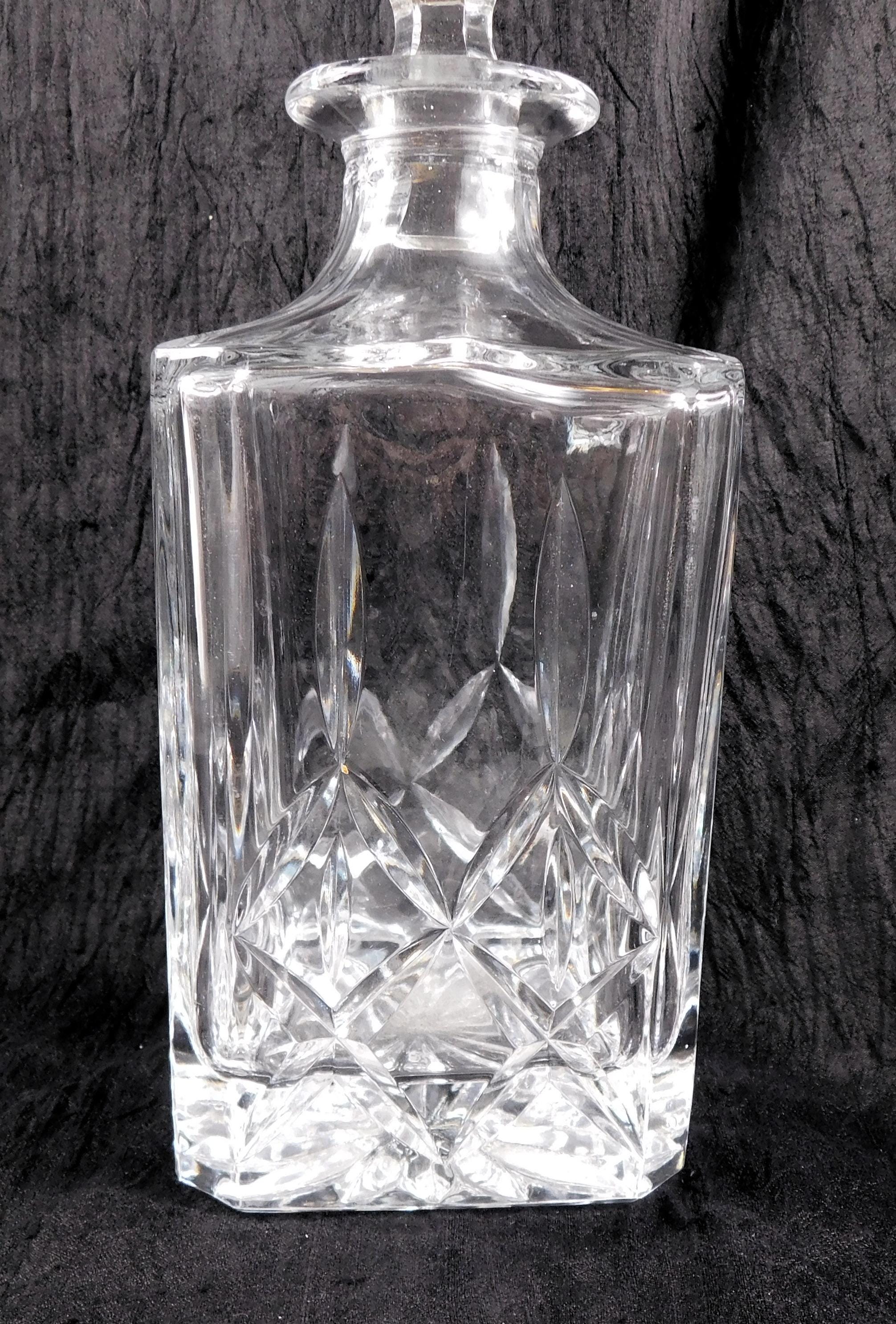 Block Cut Crystal Whiskey Decanter in Olympic # 21844
