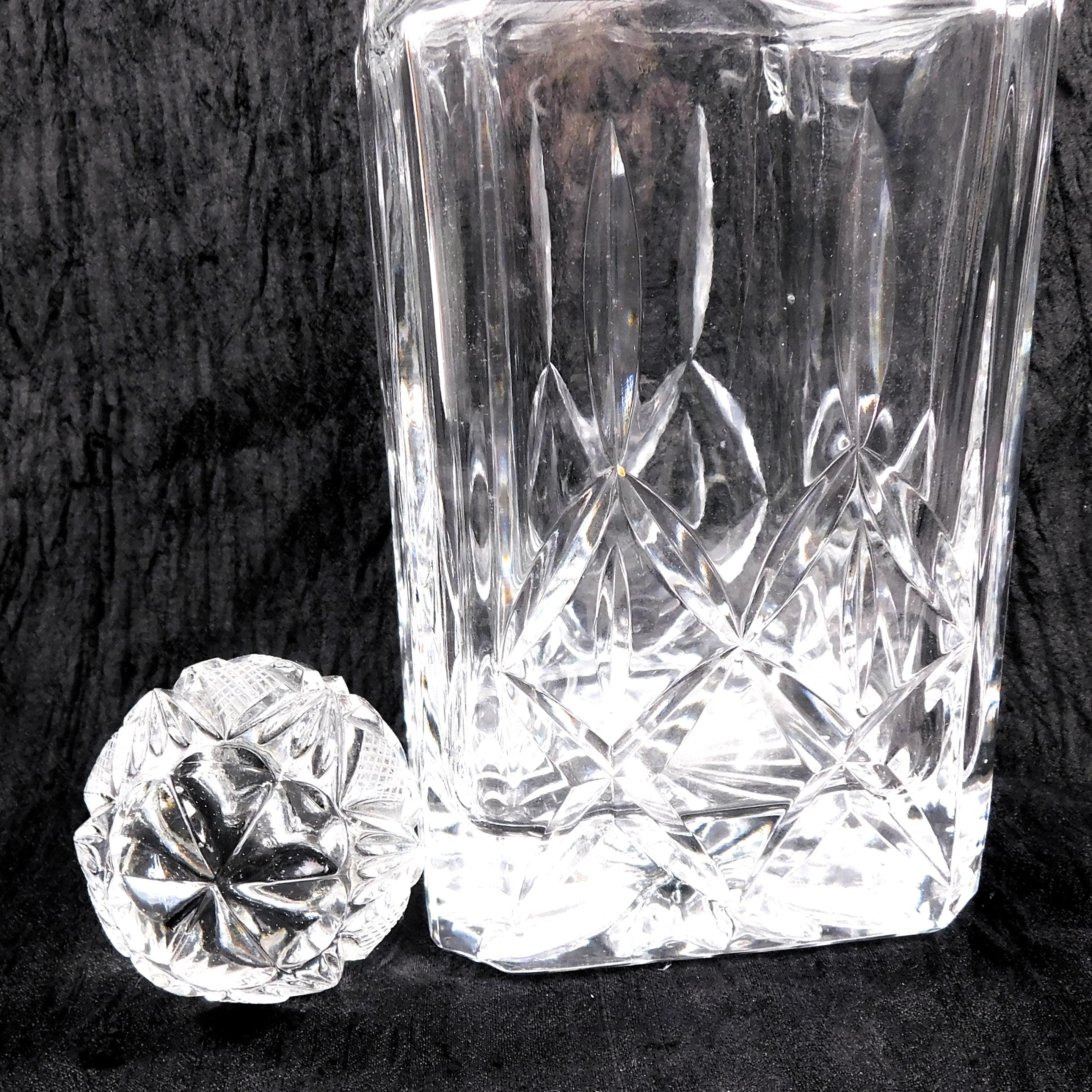 Block Cut Crystal Whiskey Decanter in Olympic # 21844