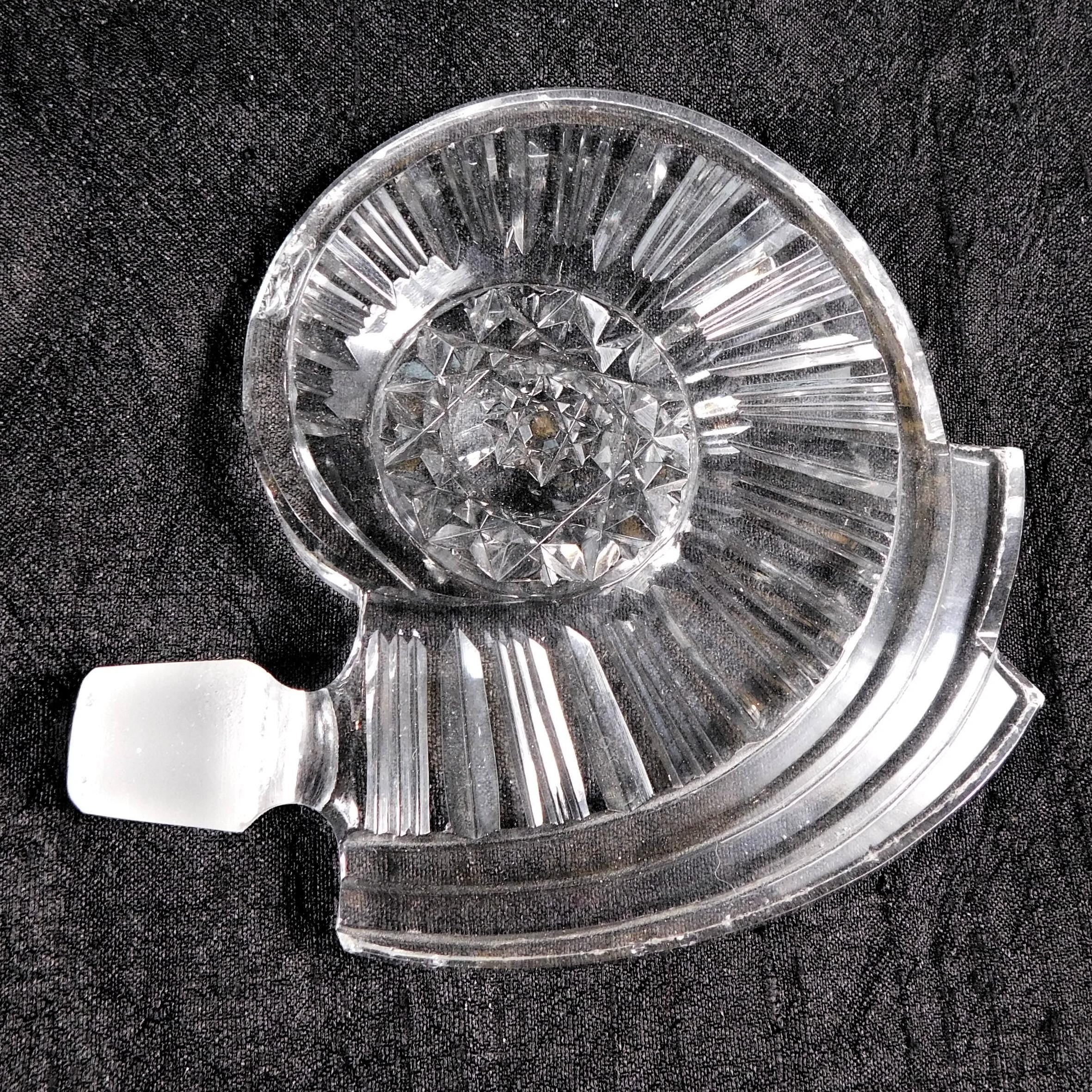 Clear Cut Glass Lay Down Perfume Bottle with Large Stopper # 26819