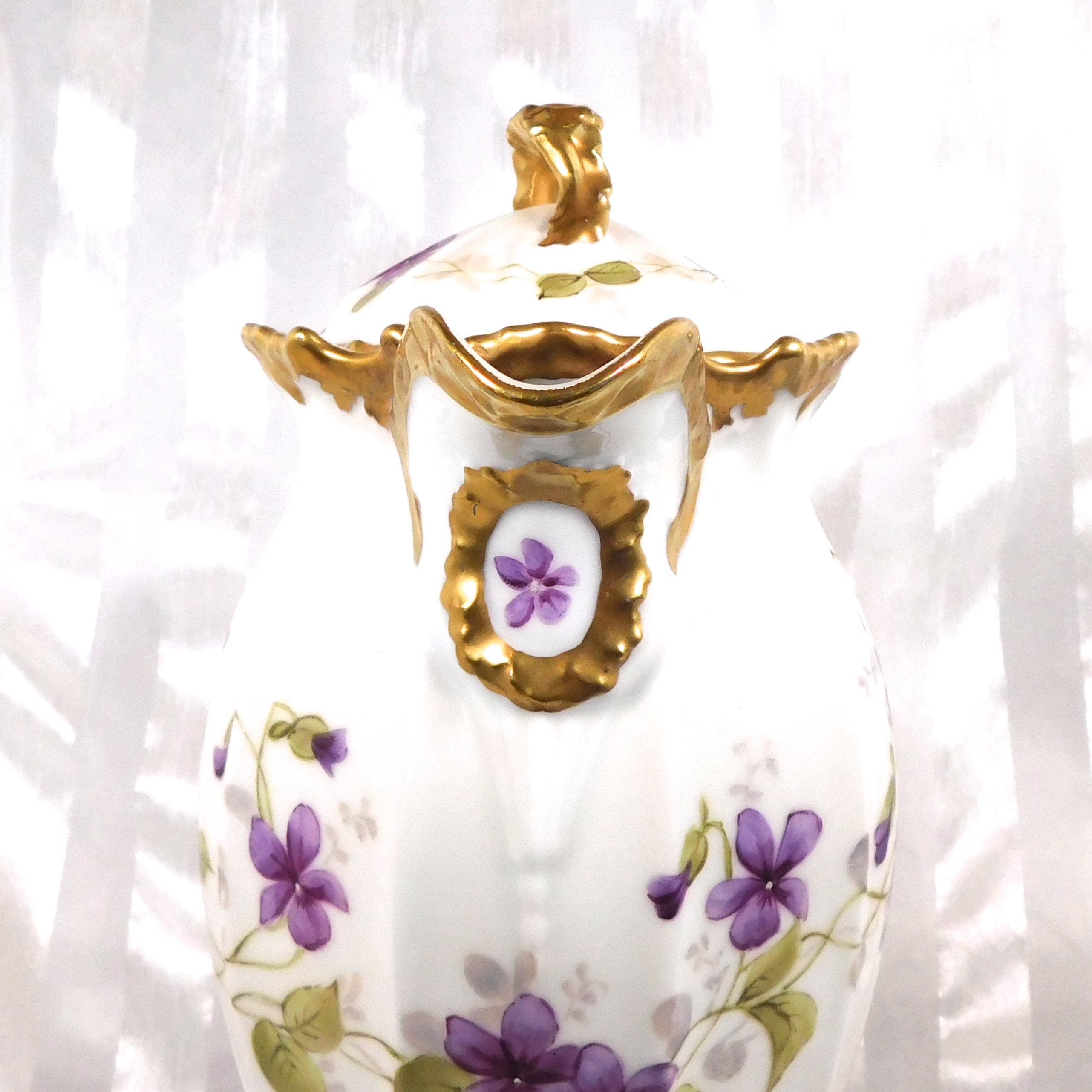 Coiffe at Cie Limoges Chocolate Pot with Violets  # 26391