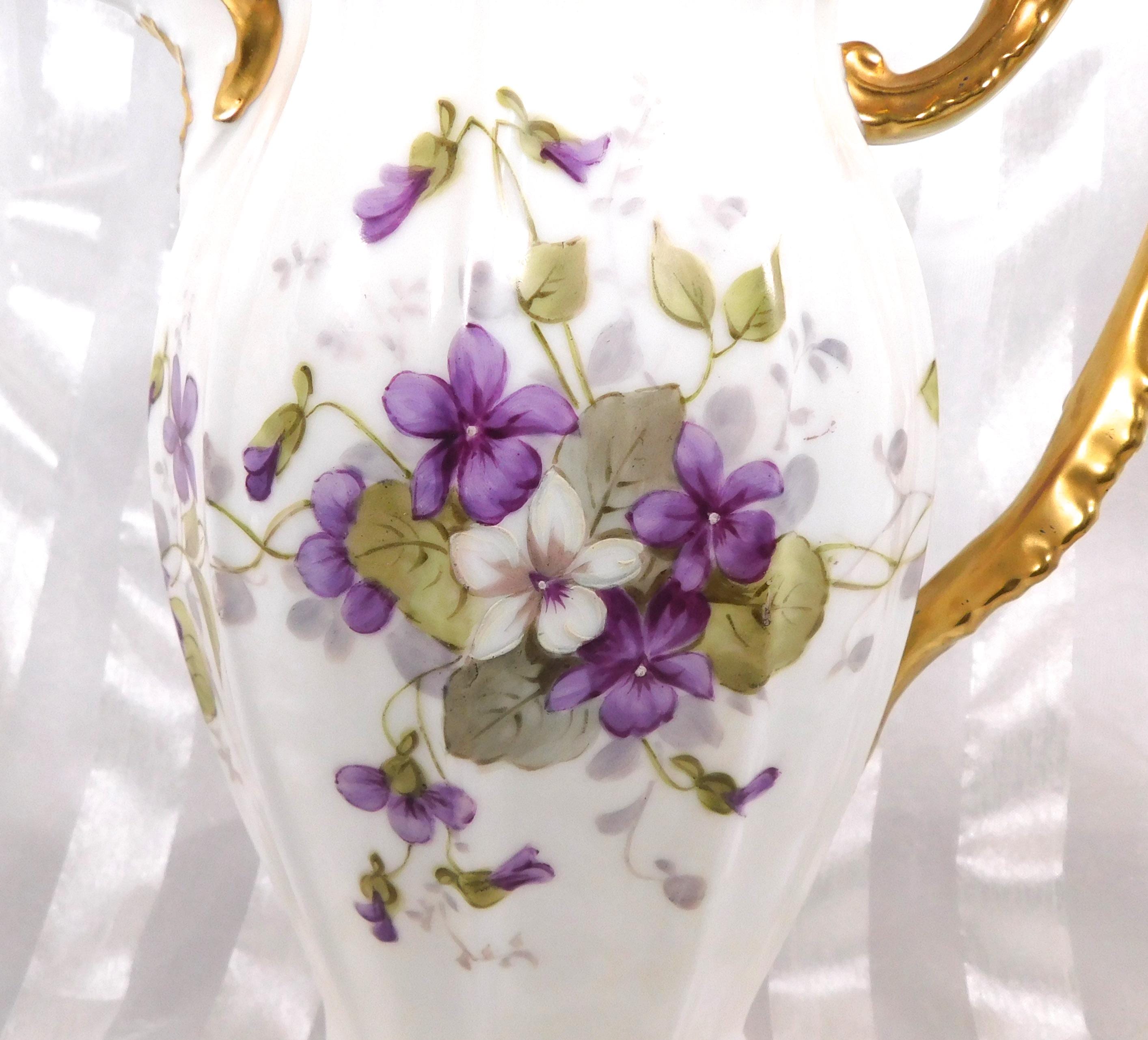 Coiffe at Cie Limoges Chocolate Pot with Violets  # 26391