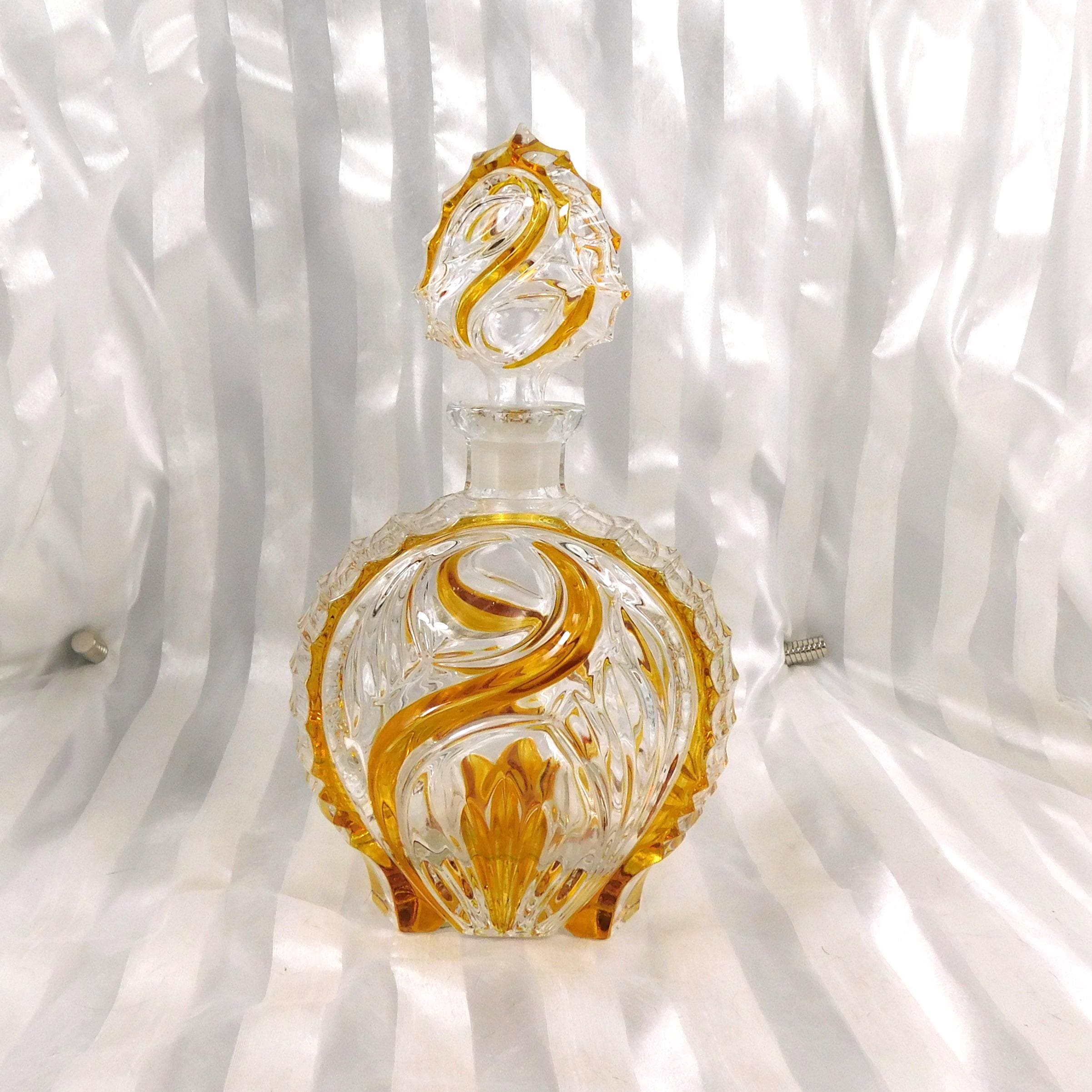 Clear and Yellow Glass Decanter # 27023
