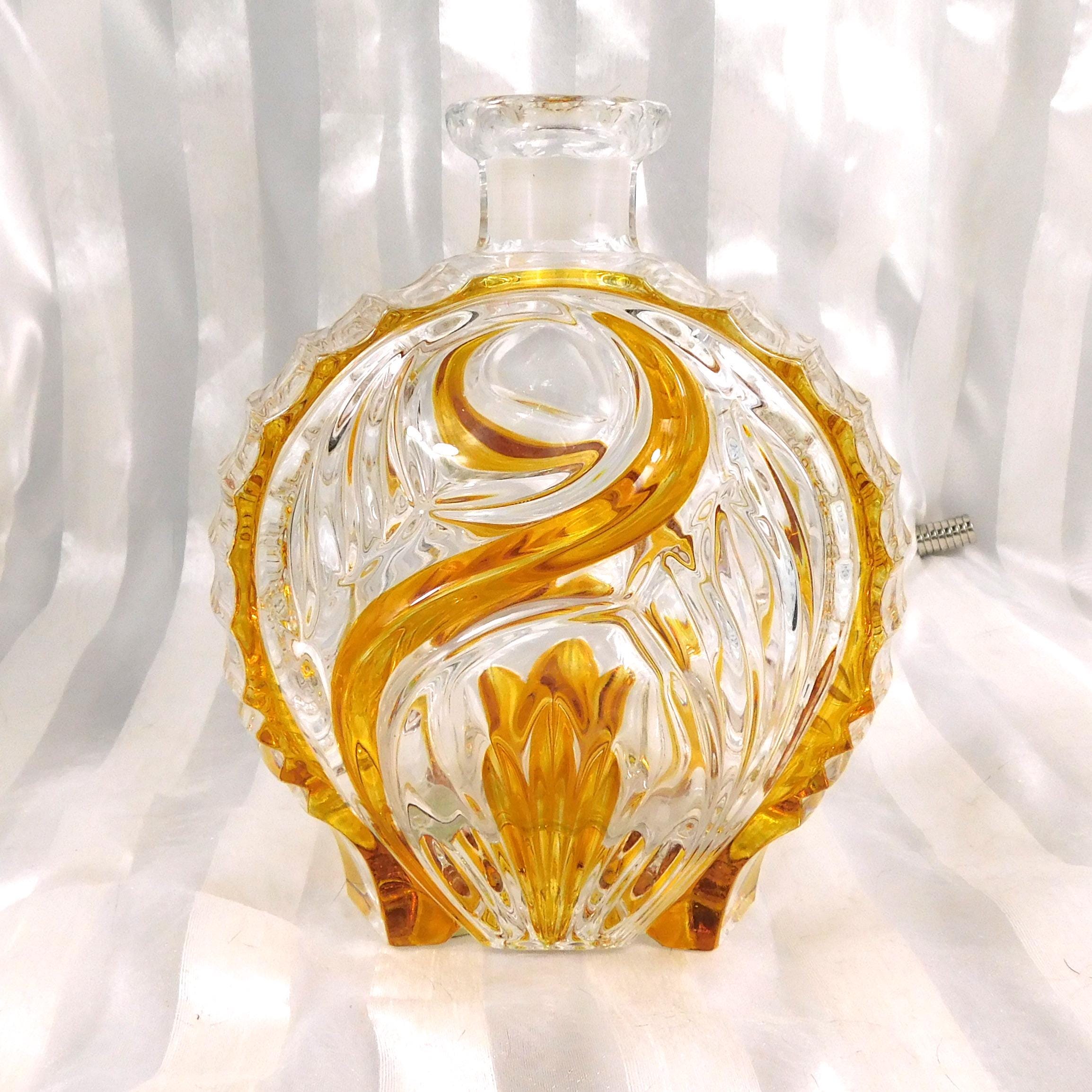 Clear and Yellow Glass Decanter # 27023