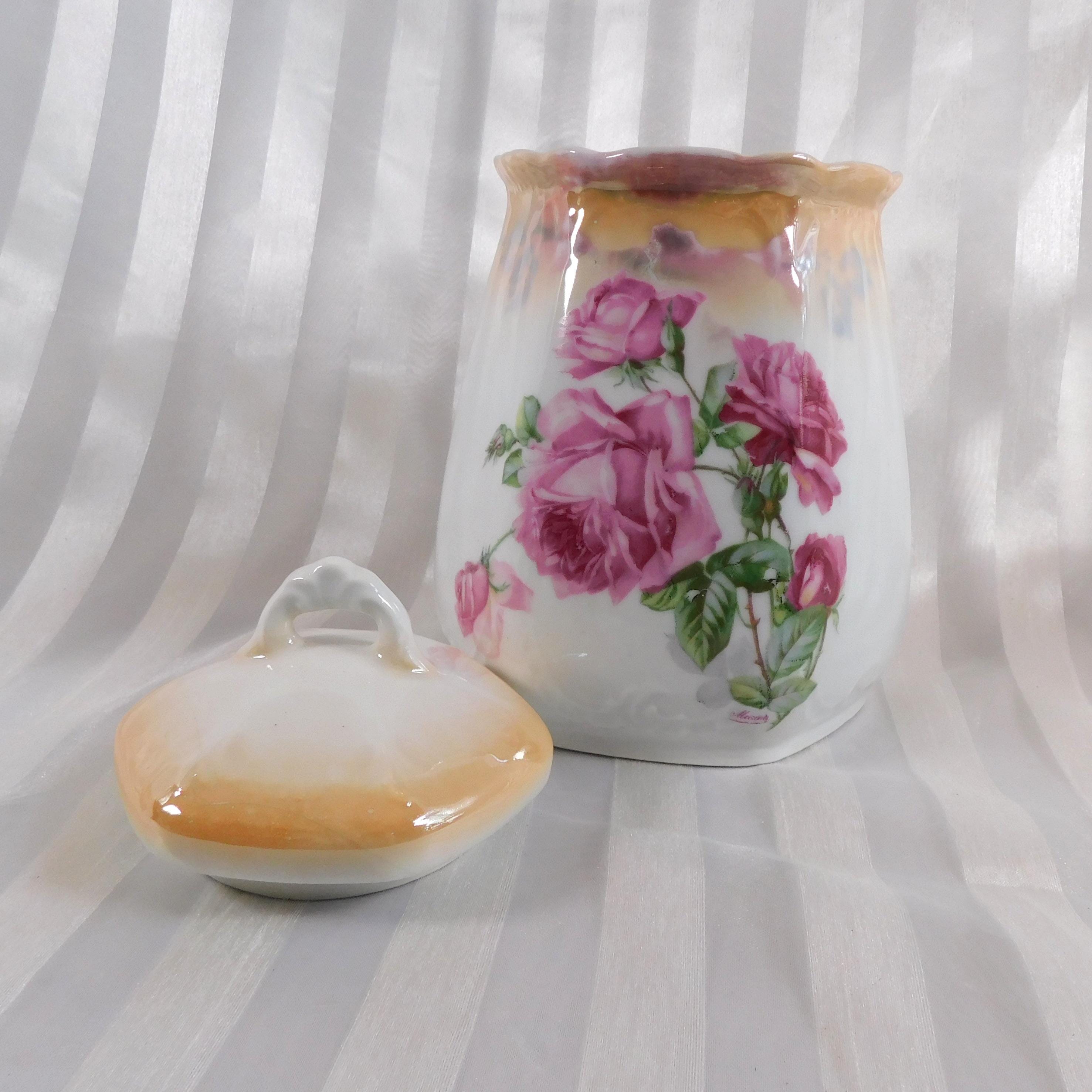 Altenburg Germany Floral Covered Biscuit Jar # 26055