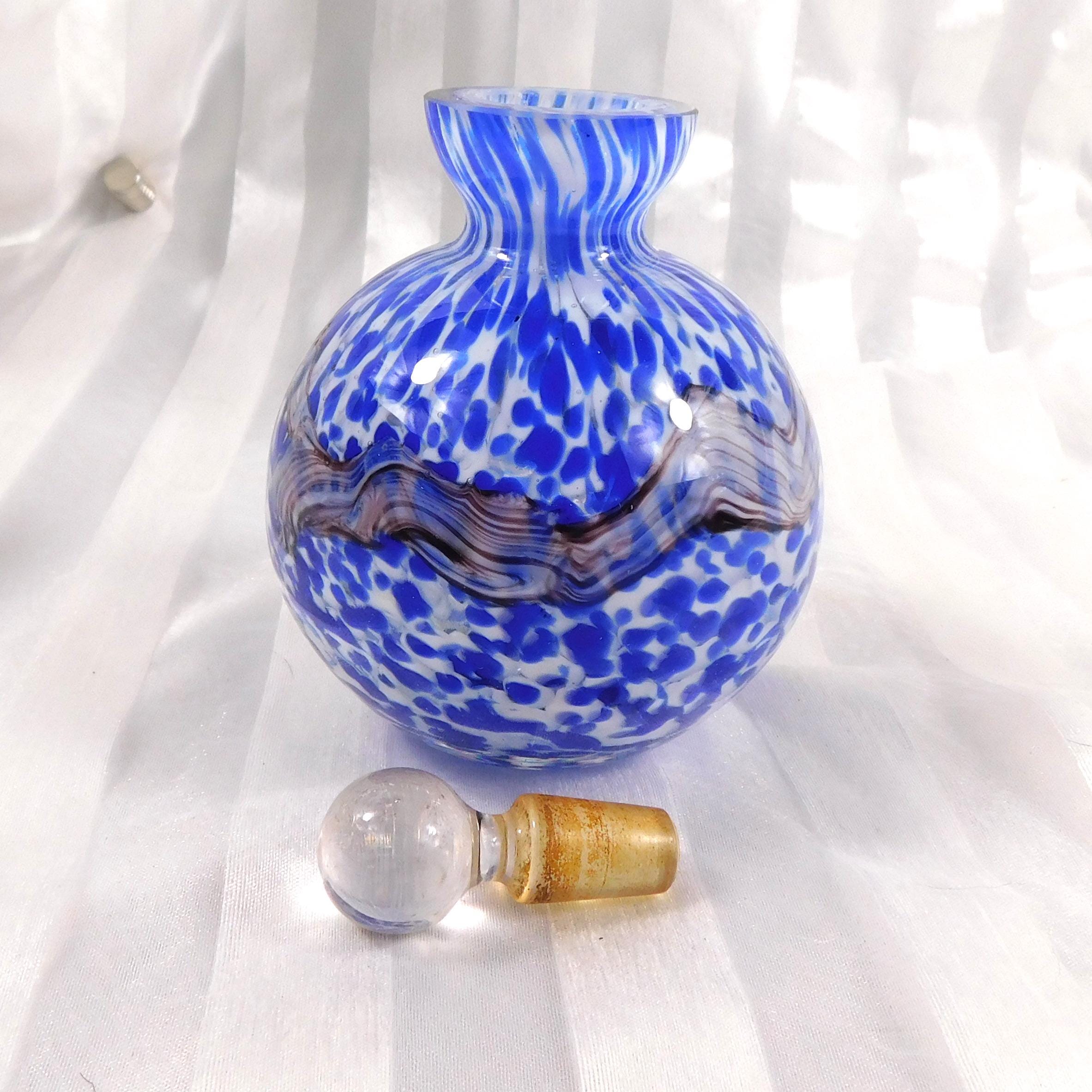 Blue and White Glass Perfume Bottle # 27123