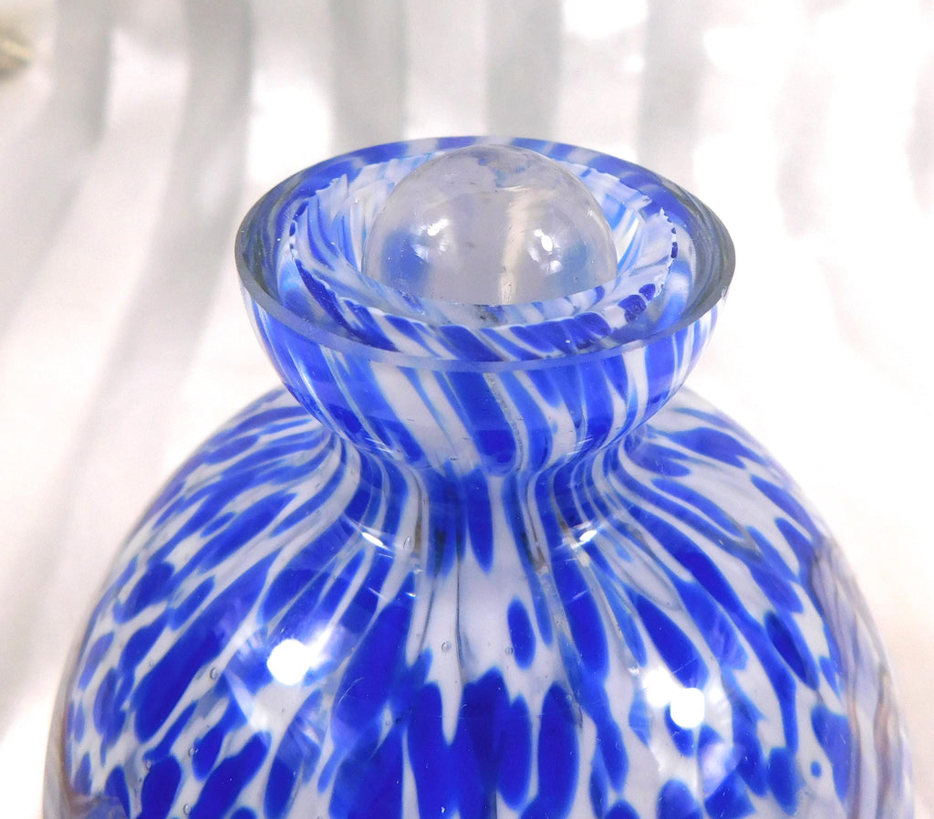 Blue and White Glass Perfume Bottle # 27123