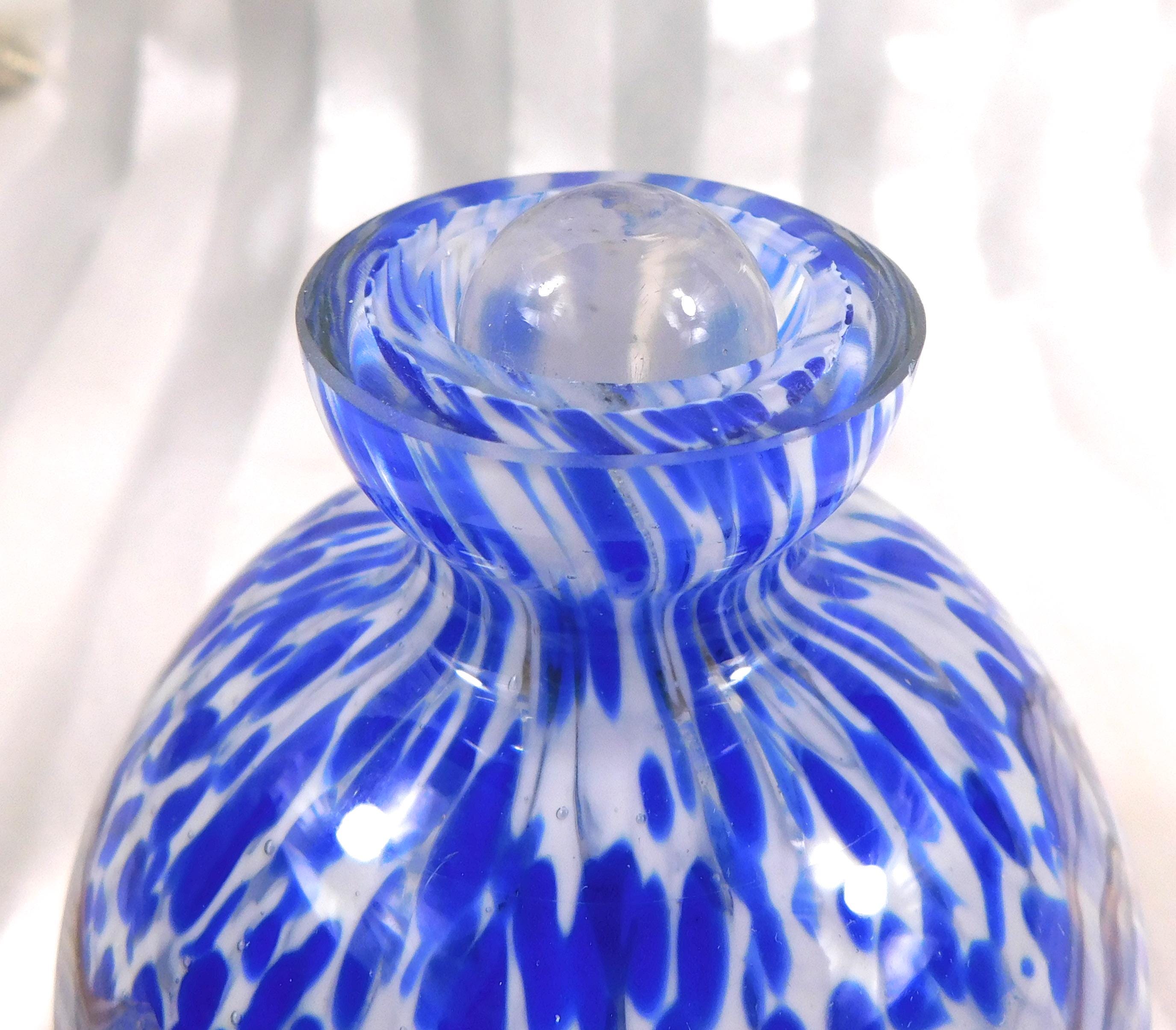 Blue and White Glass Perfume Bottle # 27123