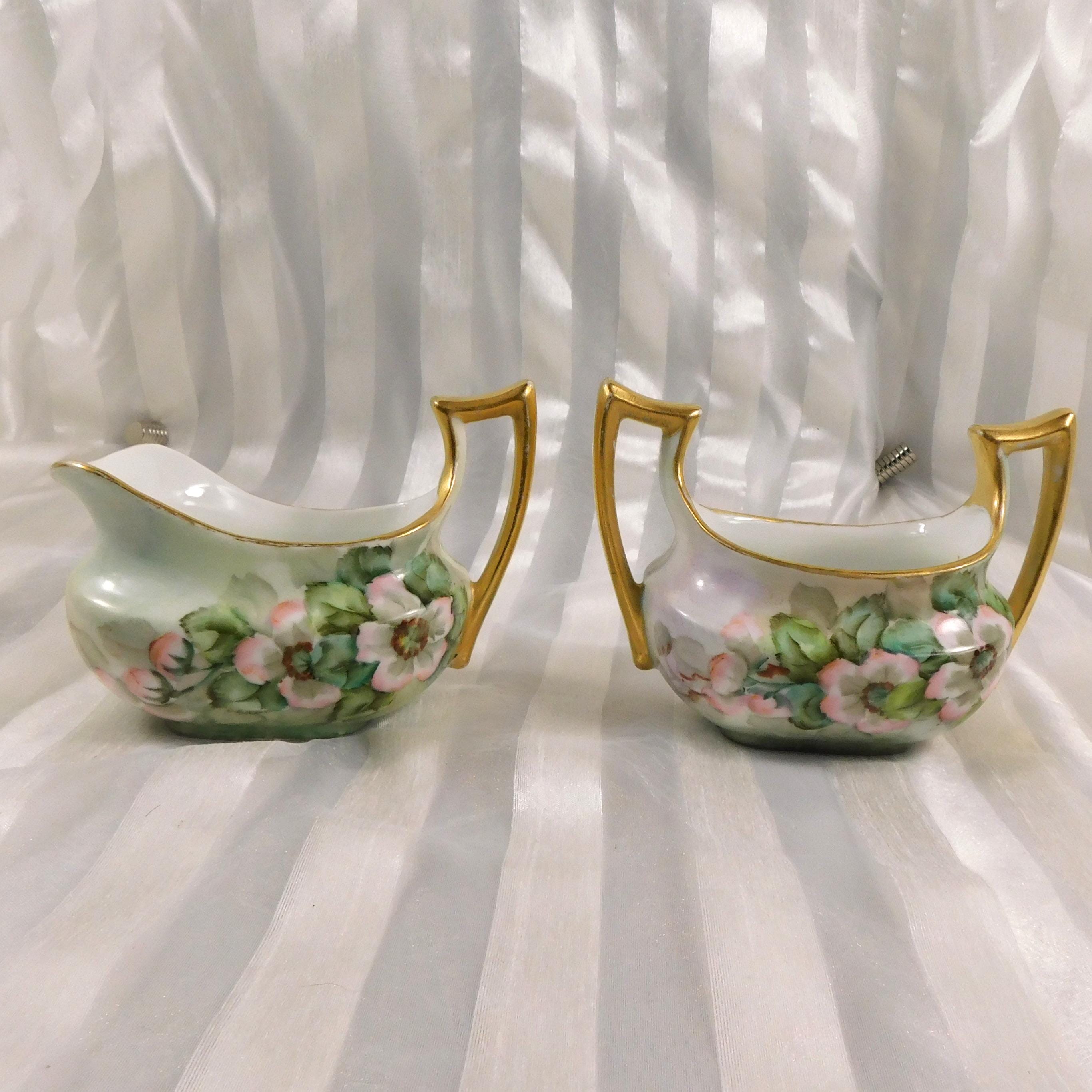 Classic Bavaria Signed Sugar Bowl and Creamer # 23887