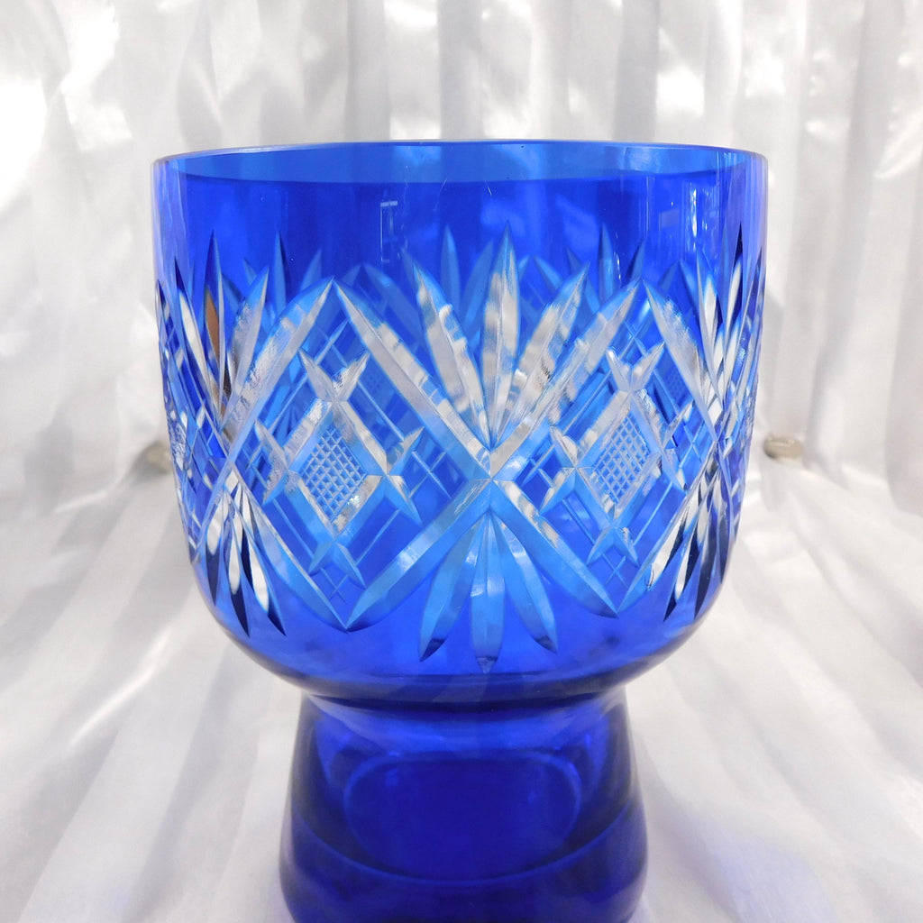 Blue Cut to Clear Vase or Bowl  # 27133